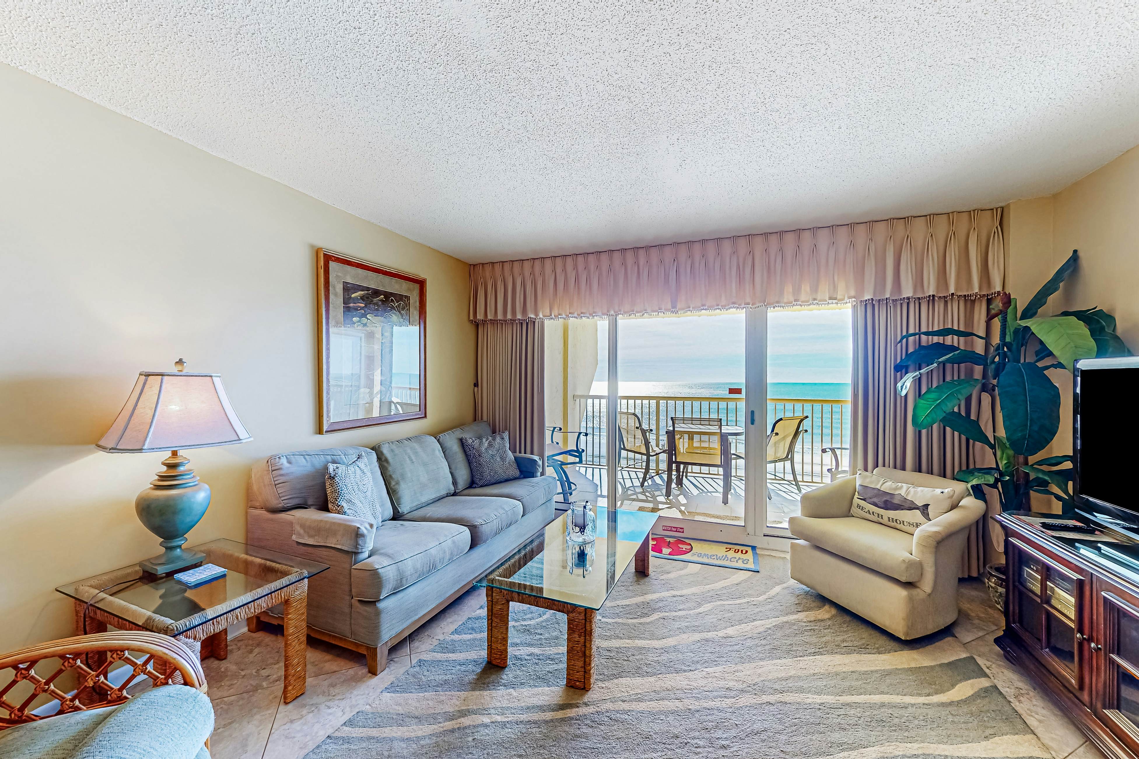 Beach/Gulf-front condo with water views, on-site pool, & private balcony