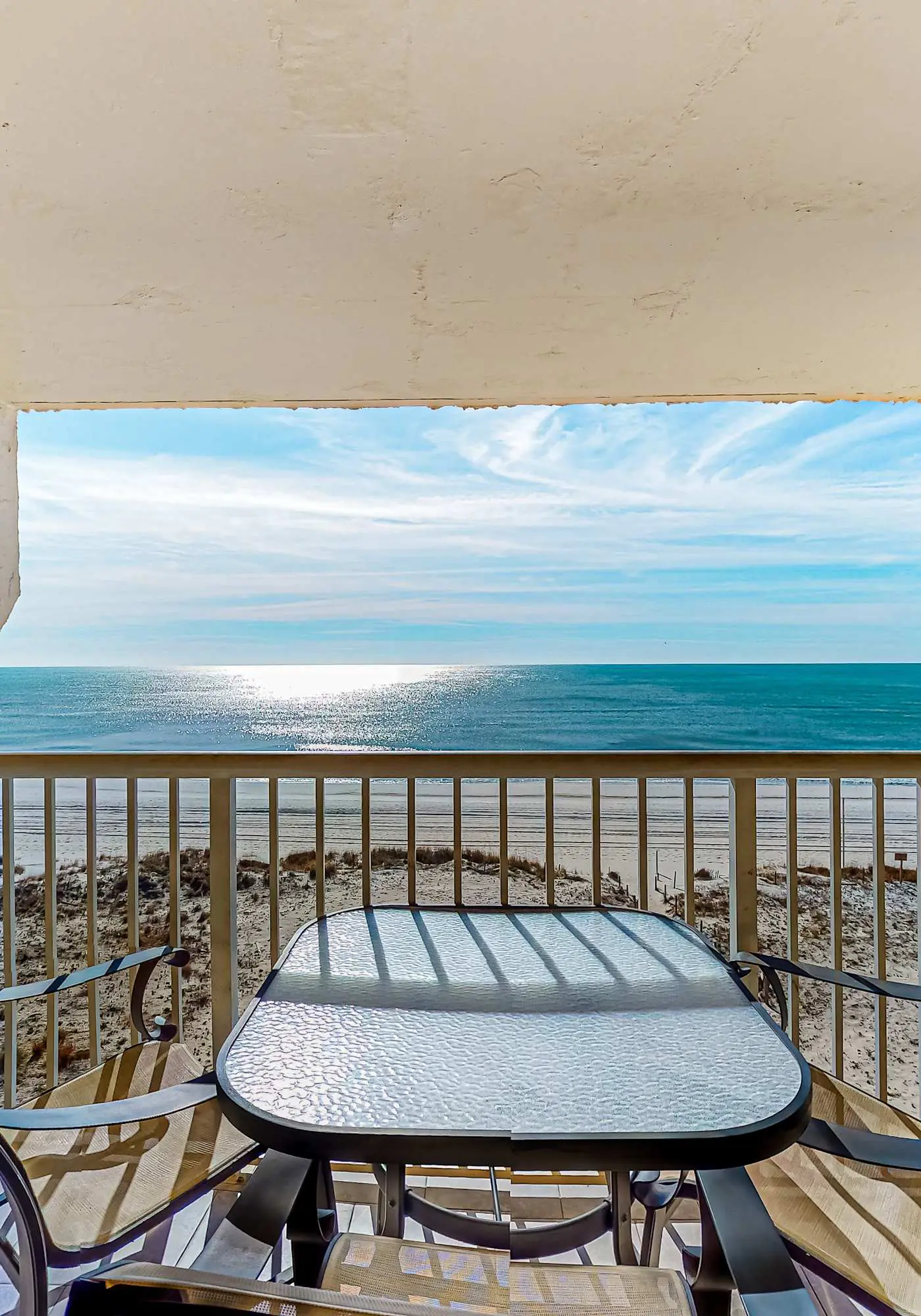 Beach/Gulf-front condo with water views, on-site pool, & private balcony
