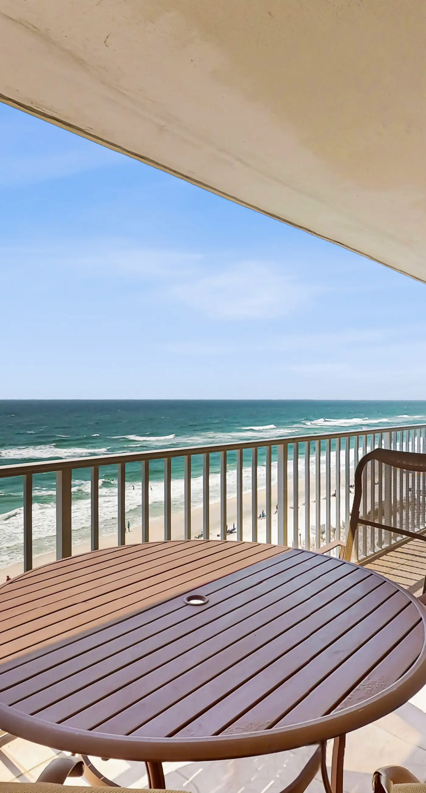 Beachfront condo with private balcony, outdoor pool, direct beach access & views