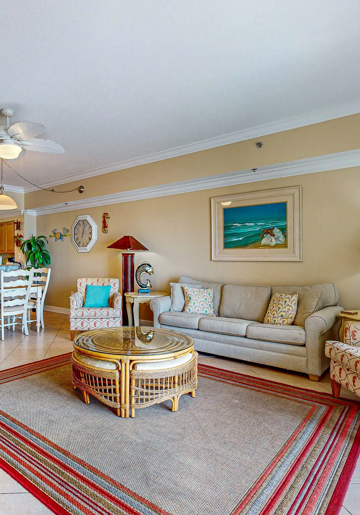 Spacious condo with Gulf-front views & access to pools, hot tub, gym