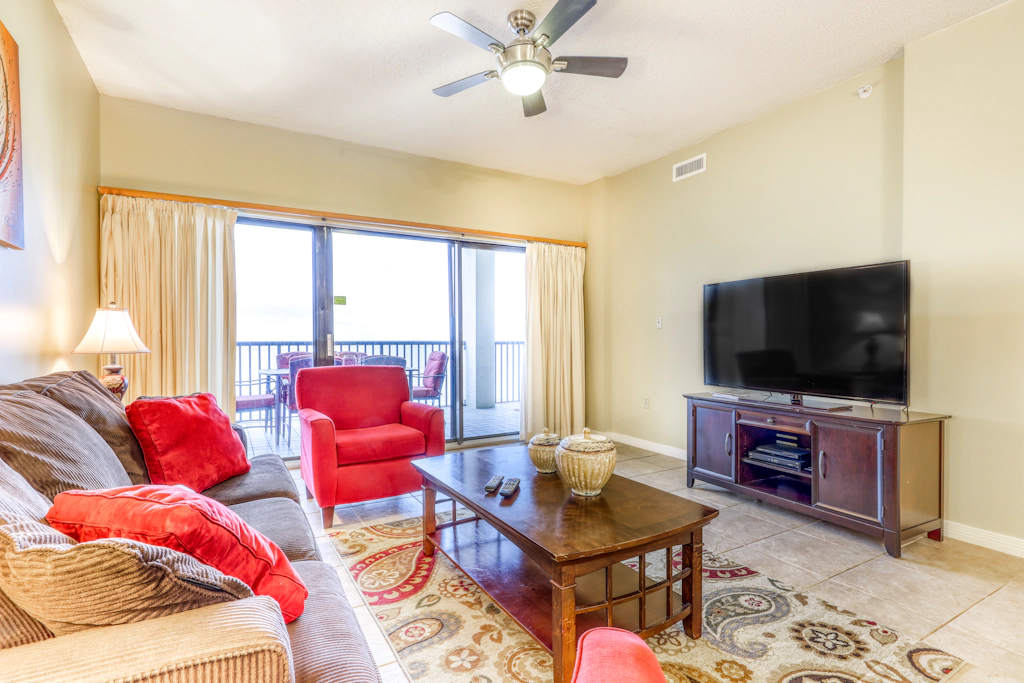Beachfront condo with shared outdoor pool, heated indoor pool, sauna, & grill area