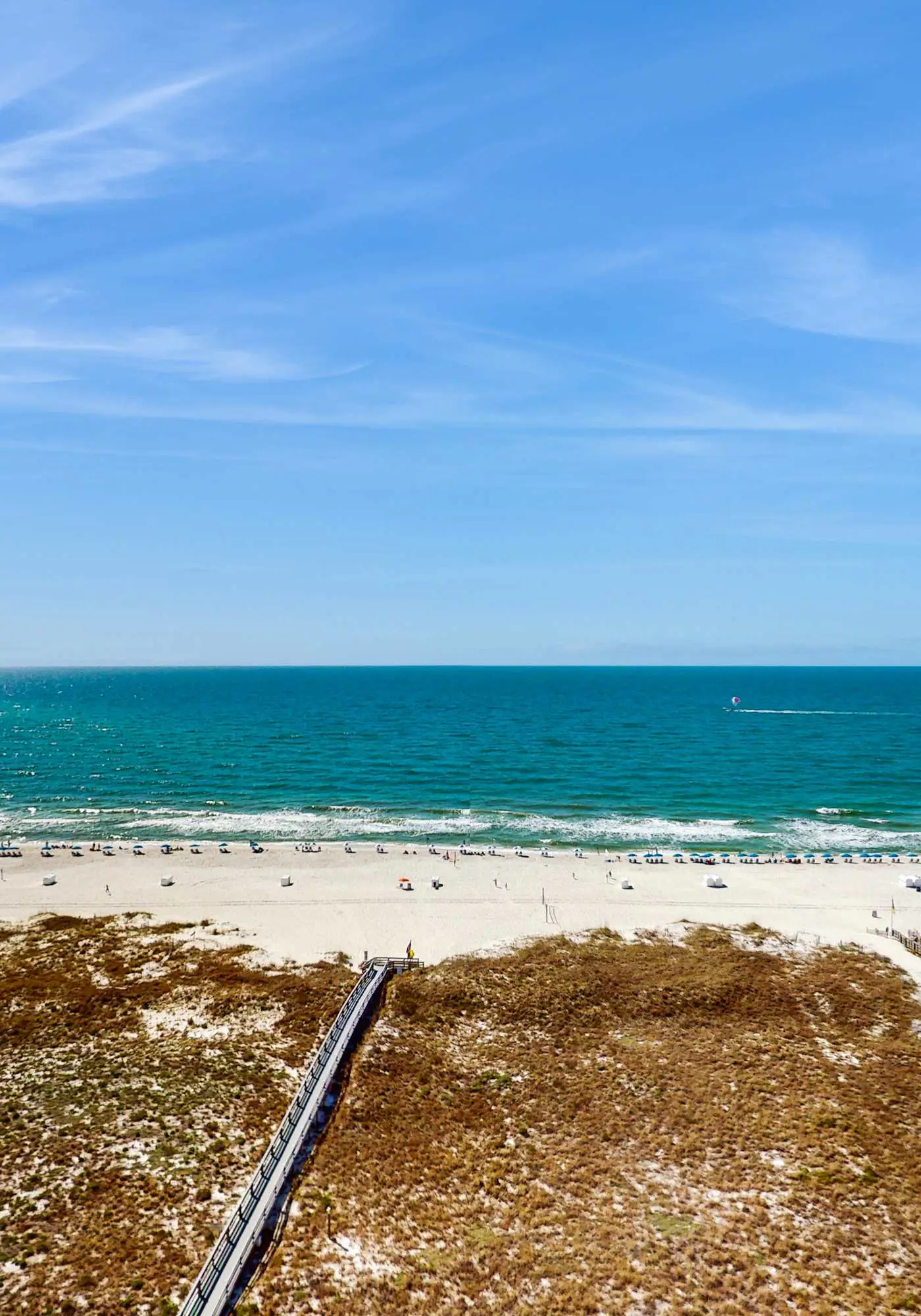 Beachfront property with Gulf-view balcony, outdoor pool & hot tub - near shops