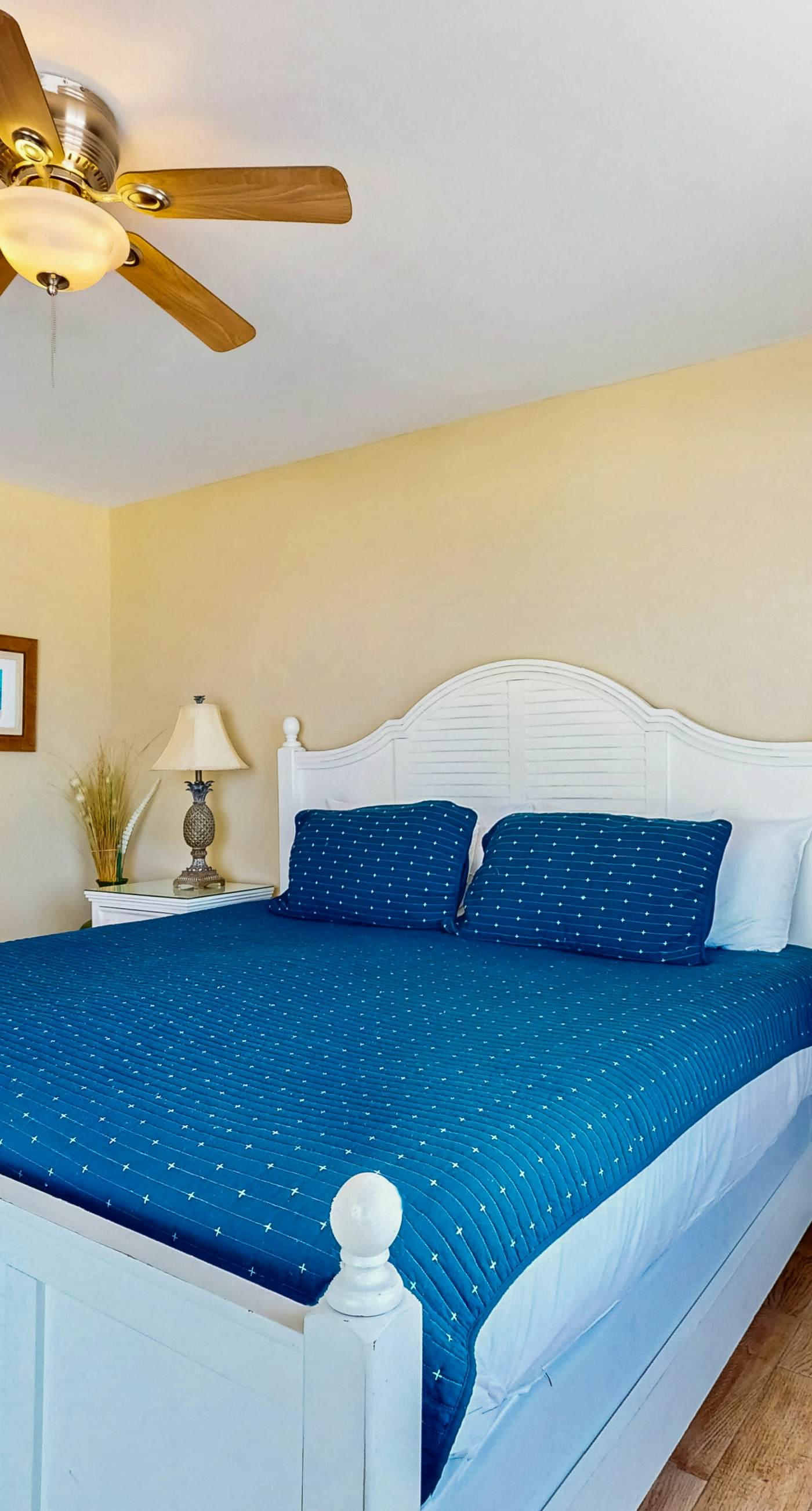 Waterfront condo w/ an open dining & living area, private balcony, shared pools