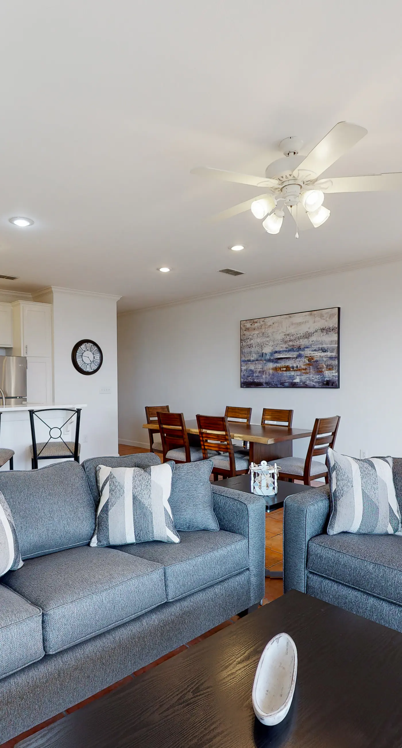 Newly -renovated waterfront condo w/two full kitchens, deck, WiFi, & shared pool