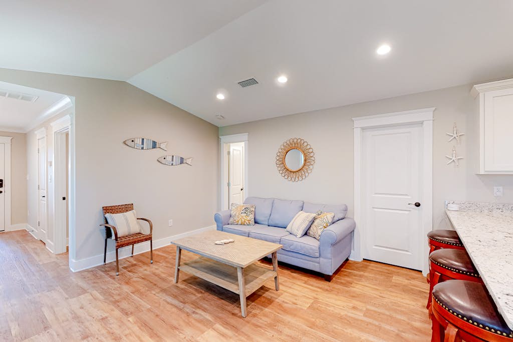 Stylish island condo near the beach with fast WiFi, central AC, & private W/D