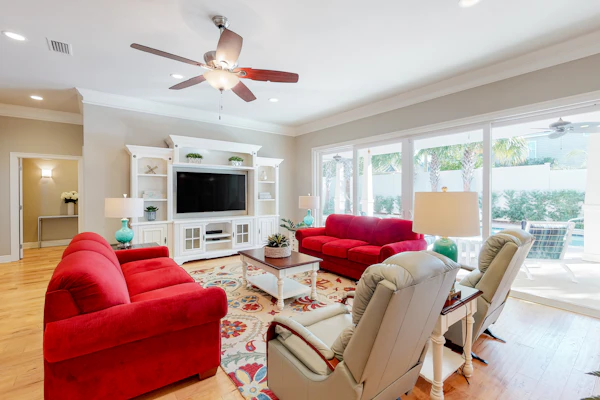 Beachside Craftsman with pool, hot tub, watchtower views, balcony, & golf cart