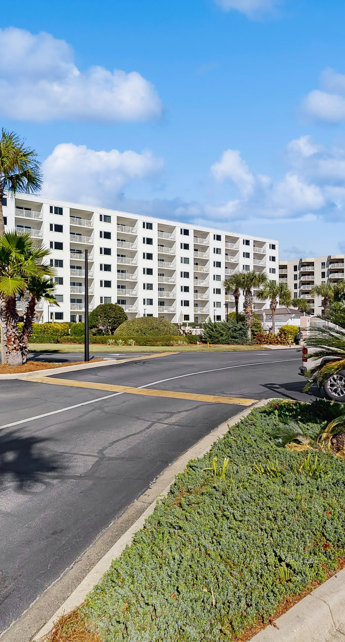 Water-view condo with heated pool, hot tub, sports courts & on-site beach access