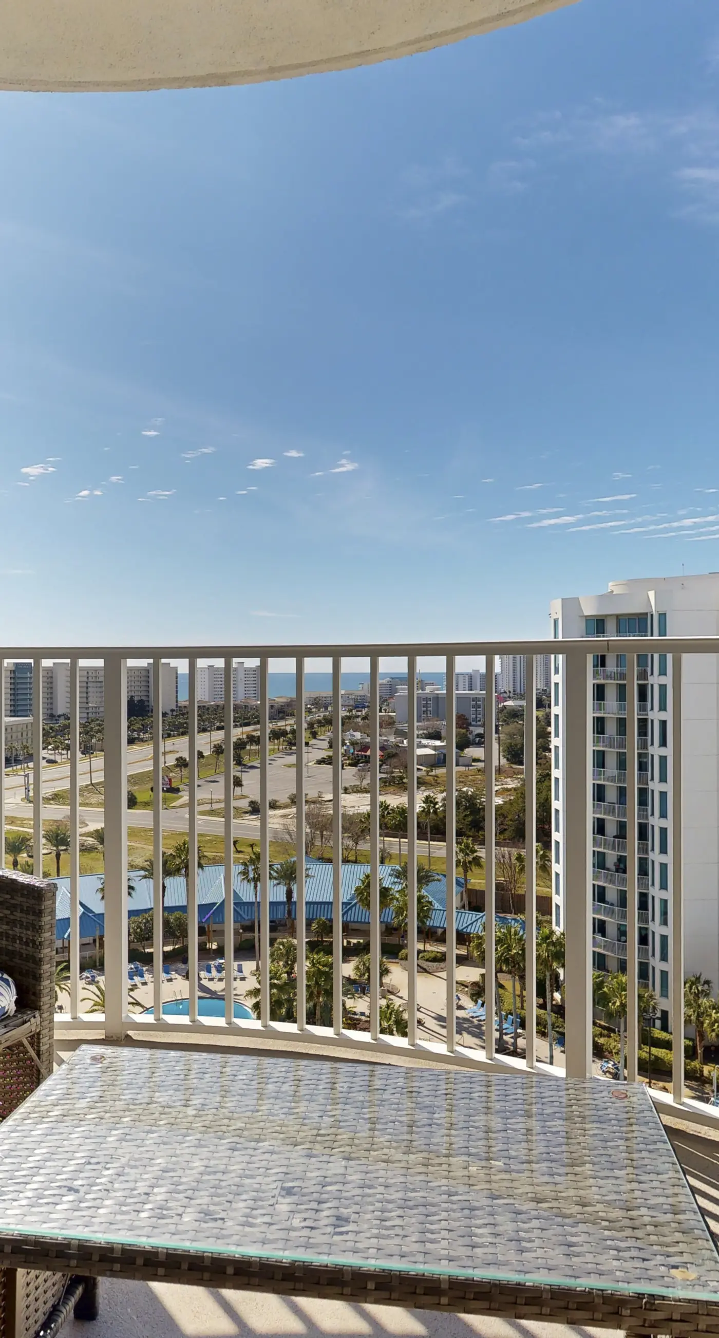 Water-view 11th-floor condo with hot tub, heated pool, tennis, sauna, gym, W/D