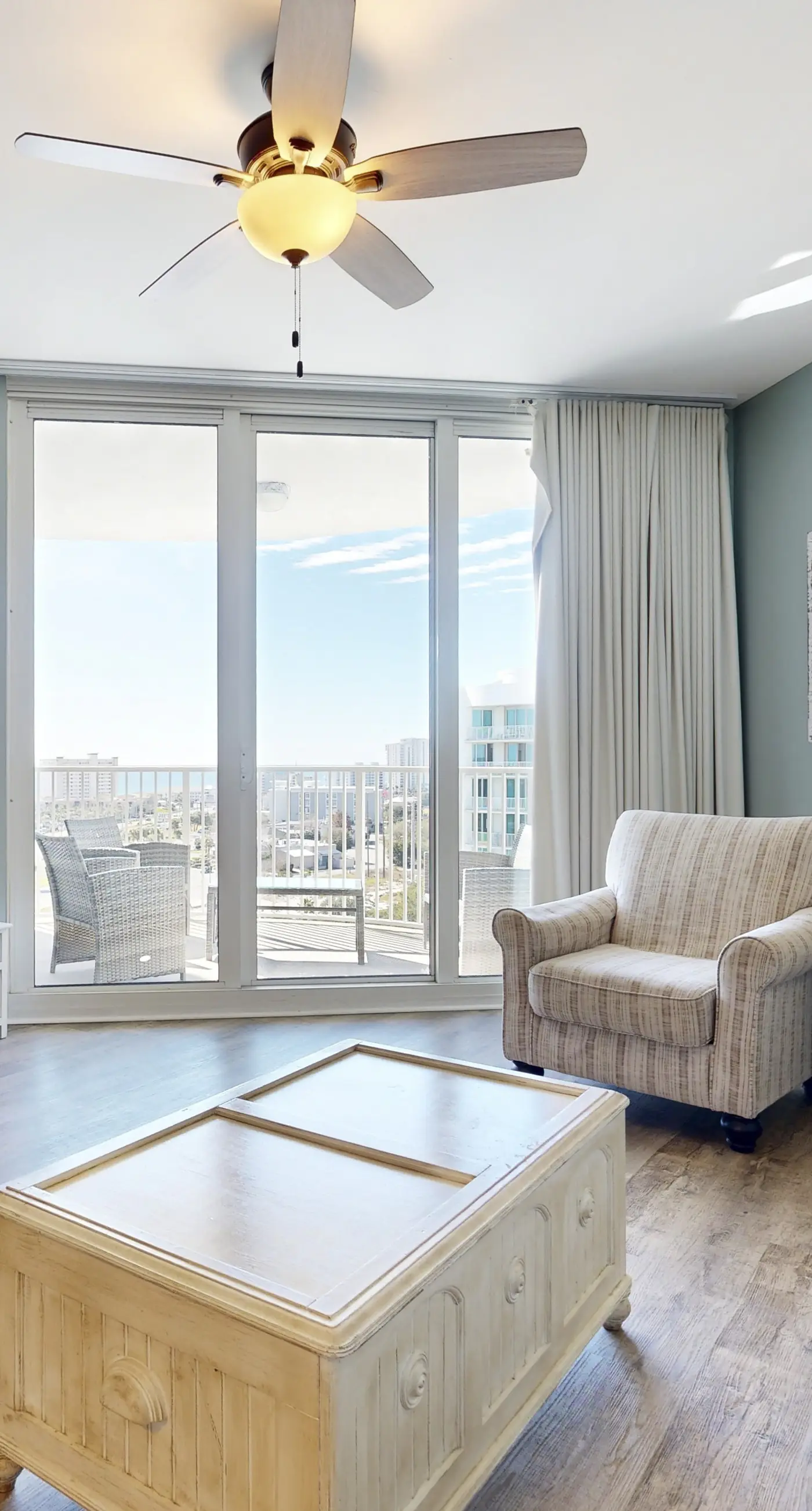 Water-view 11th-floor condo with hot tub, heated pool, tennis, sauna, gym, W/D