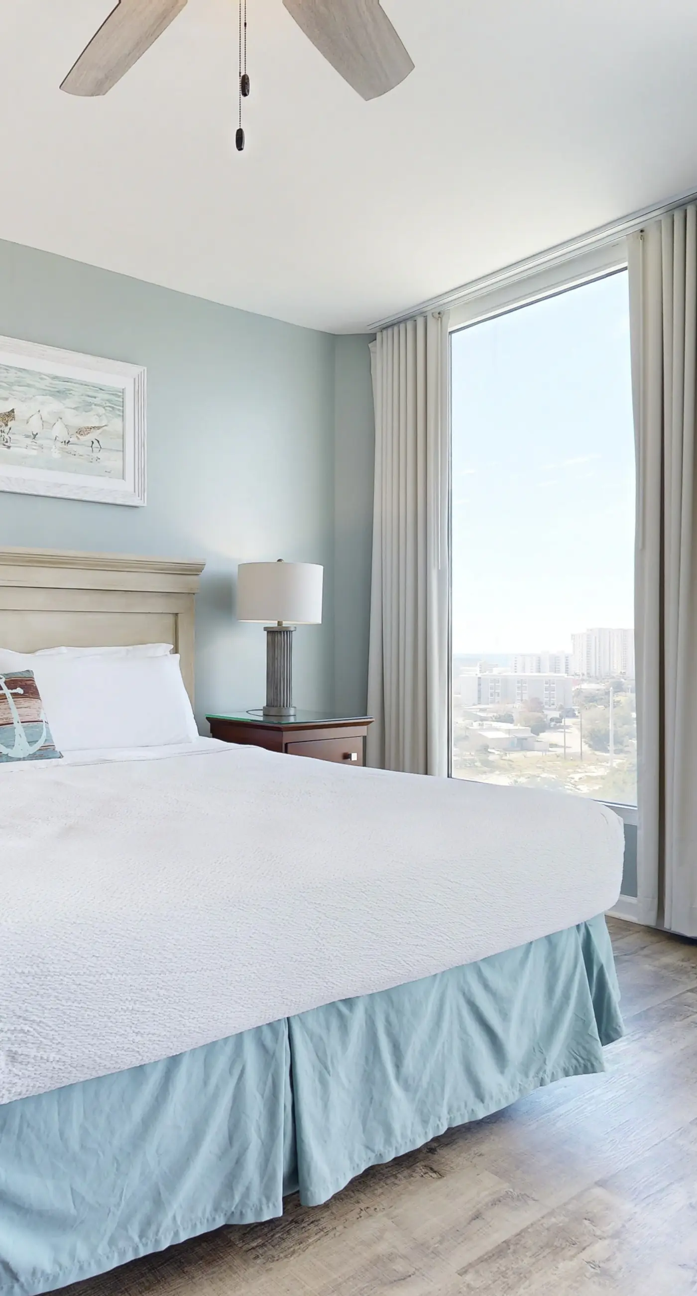 Water-view 11th-floor condo with hot tub, heated pool, tennis, sauna, gym, W/D
