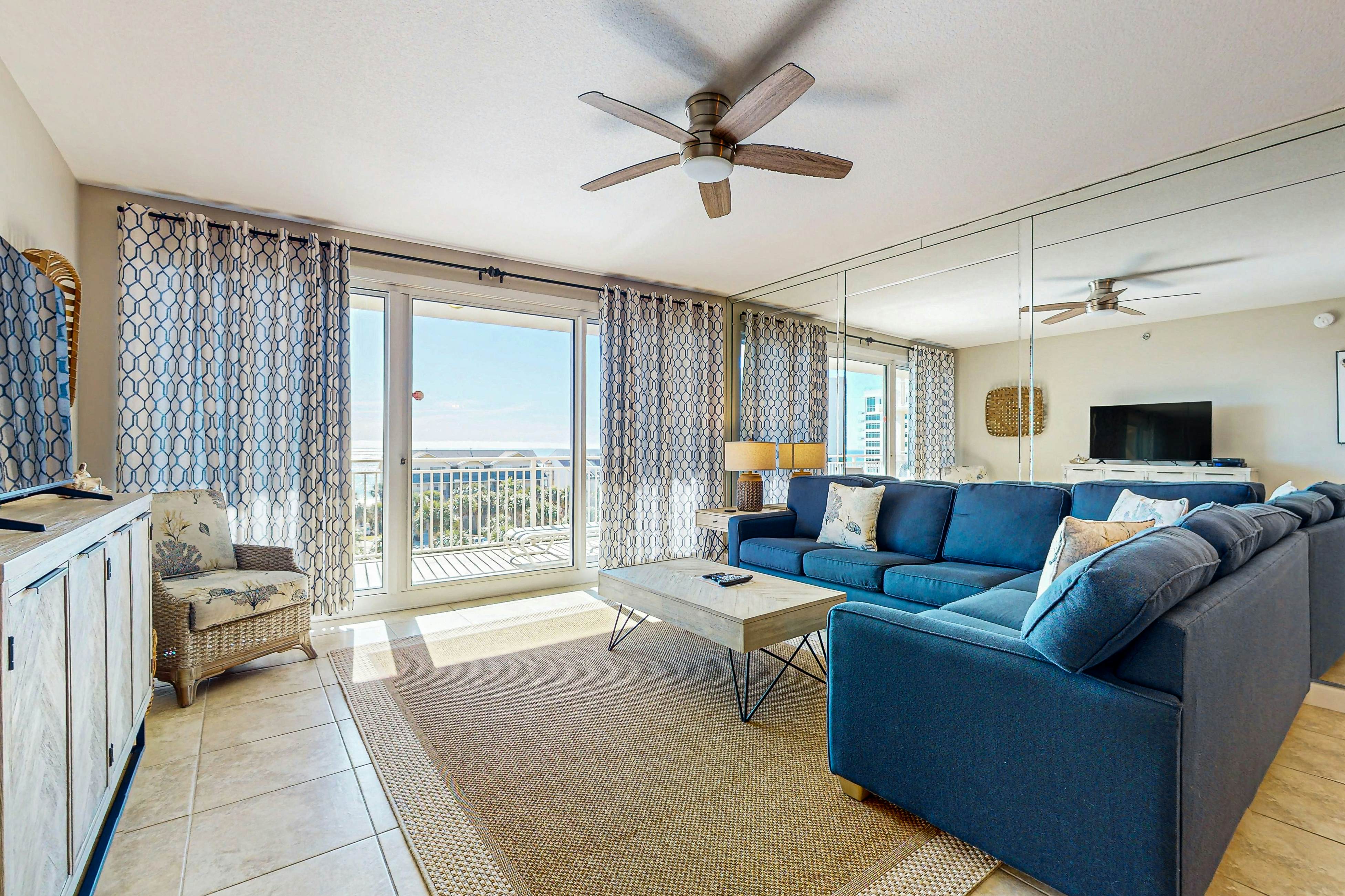 Ocean-view 5th-floor condo with heated outdoor pool, gym, balcony, BBQ area