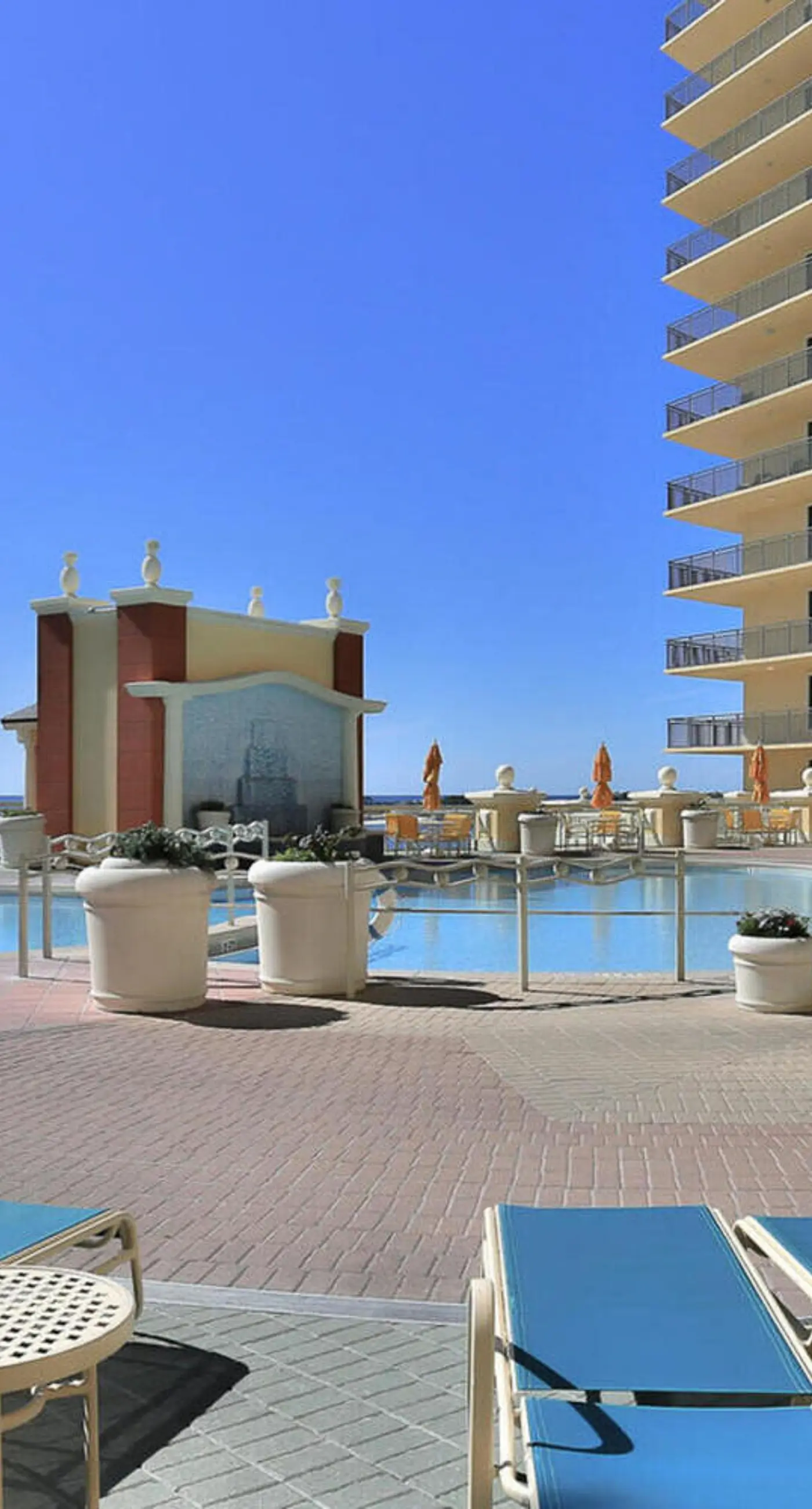 Gulf-view condo with beach access, pool, hot tub, sauna, & private balcony