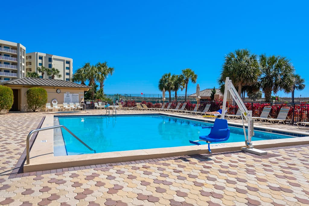 Gulf-front condo with beach access, 2 pools, 2 hot tubs, gym, & balcony