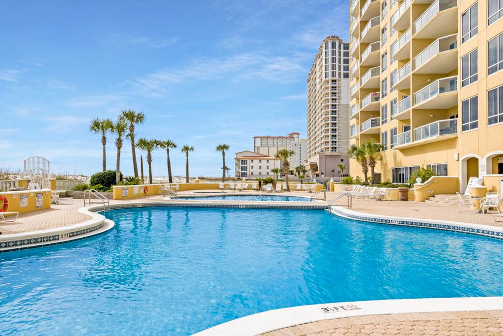 11th floor oceanfront condo with pool, hot tub, ocean view, W/D, and central AC