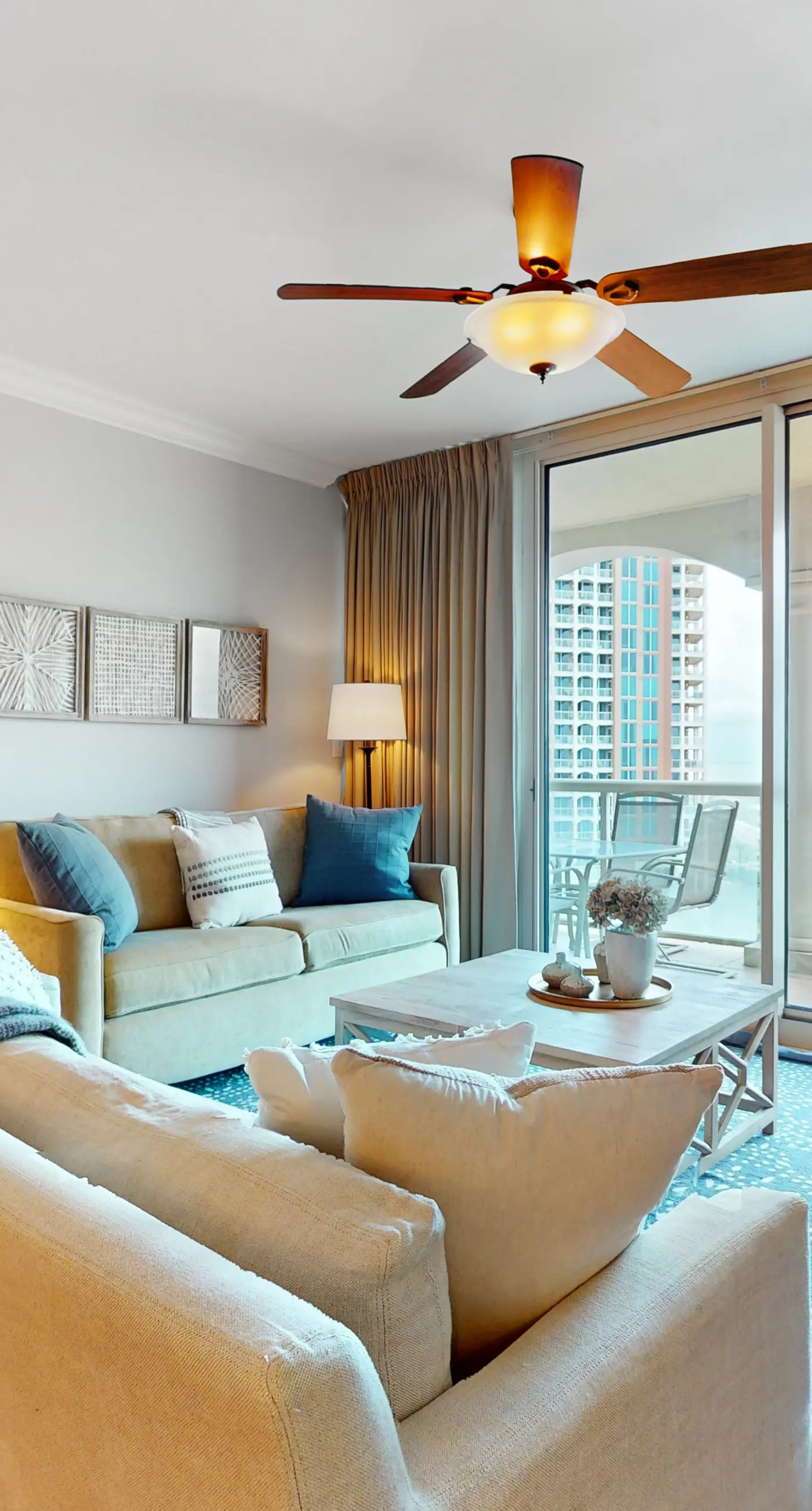 Gulf-view condo with pool, hot tub, beach access, tennis, balcony, AC, & W/D