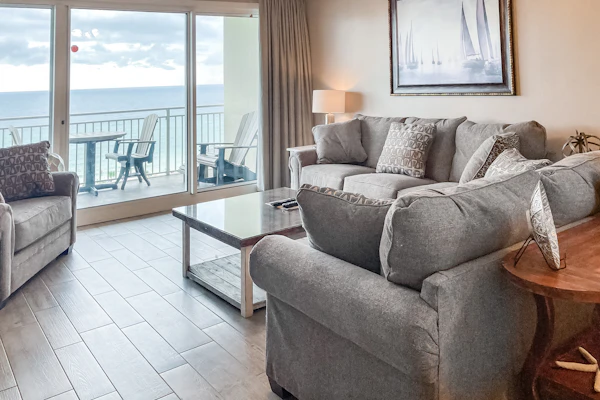 Beach condo with private balcony, gulf views & fitness room