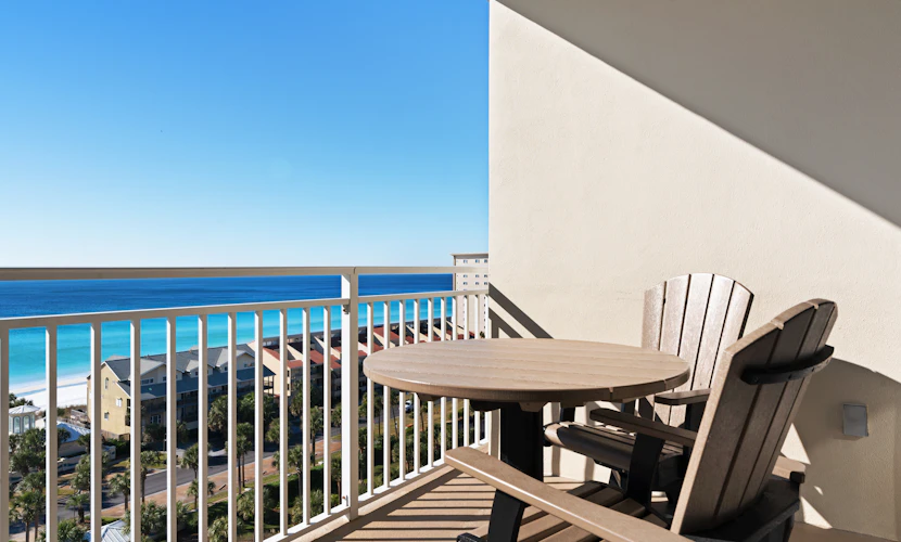 Beach condo with private balcony, gulf views & fitness room