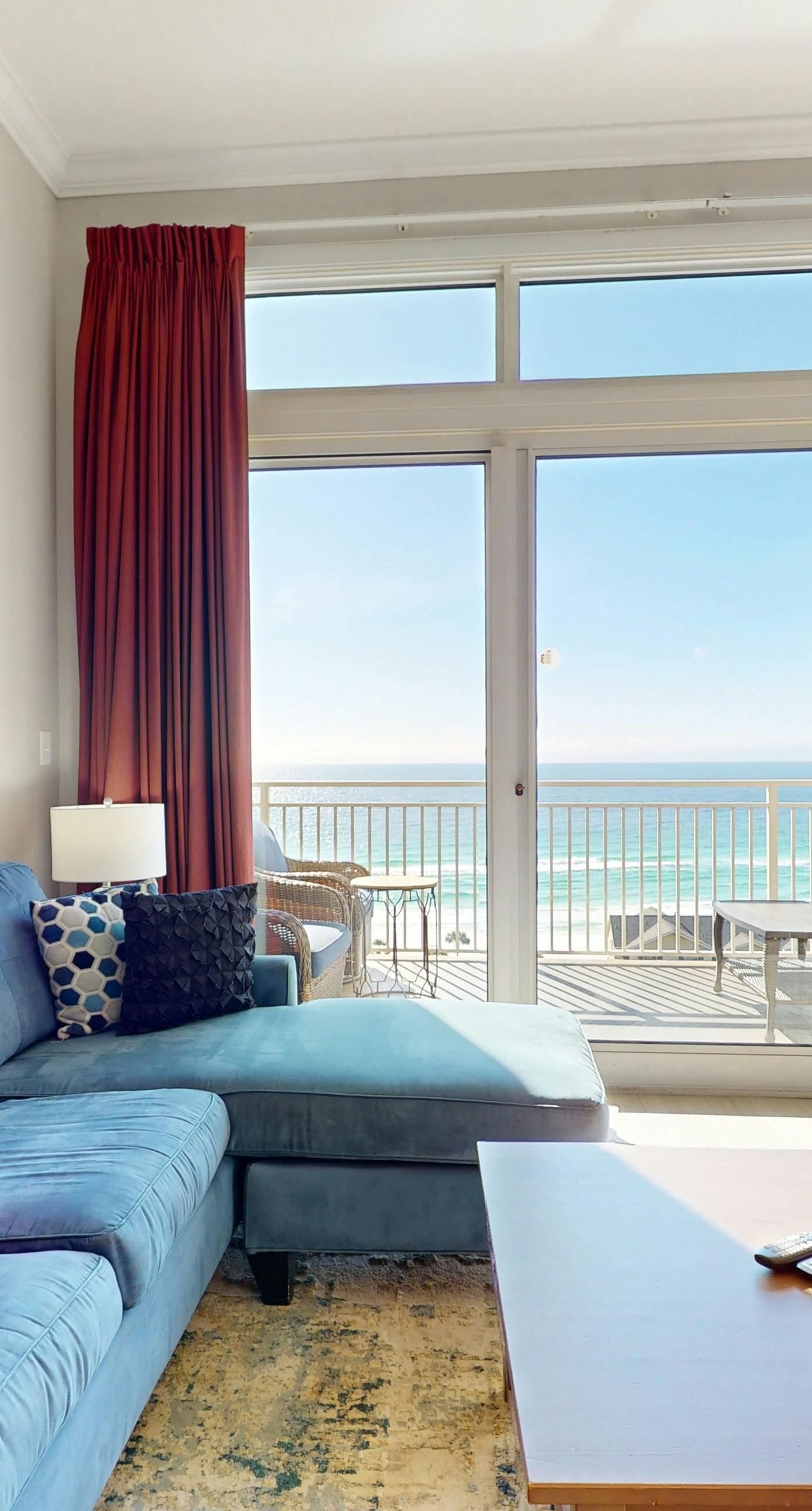 Gorgeous beachfront penthouse getaway with shared pool and private balcony