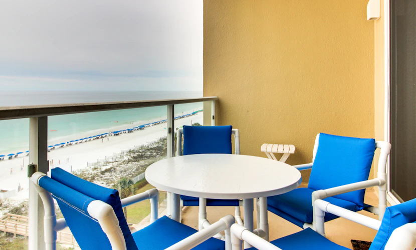 Amazing Gulf view from this cozy condo with pool, gym & beach access