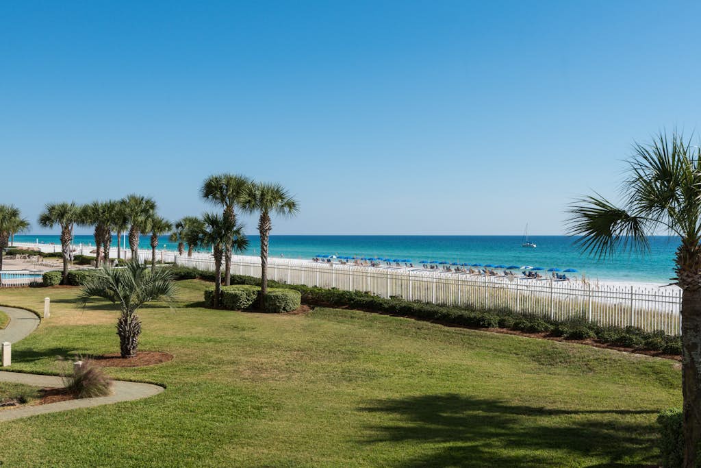 Second floor Gulf front condo with ocean views, central AC, and access to pool