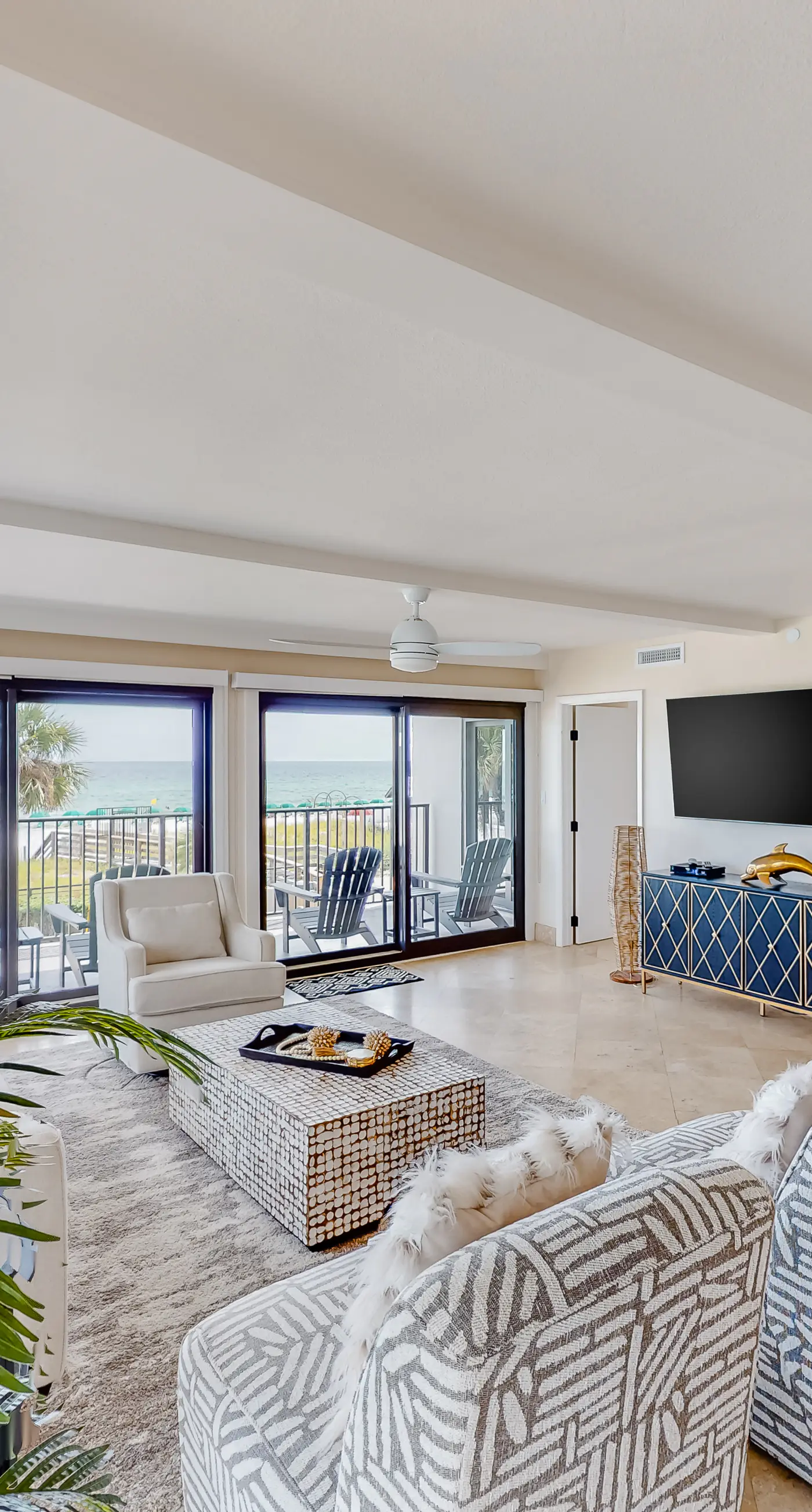 Second floor Gulf front condo with ocean views, central AC, and access to pool
