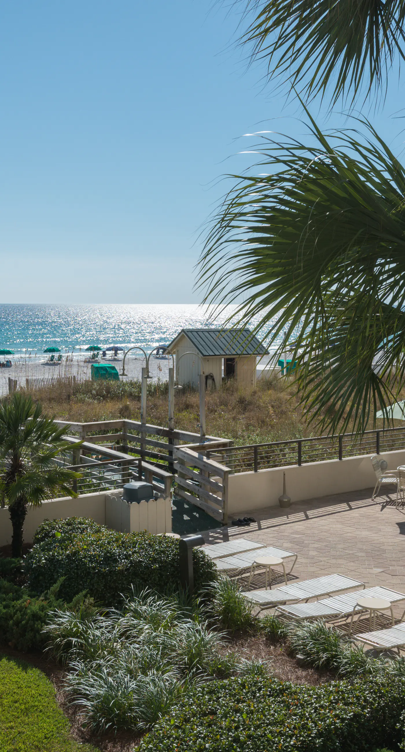 Second floor Gulf front condo with ocean views, central AC, and access to pool