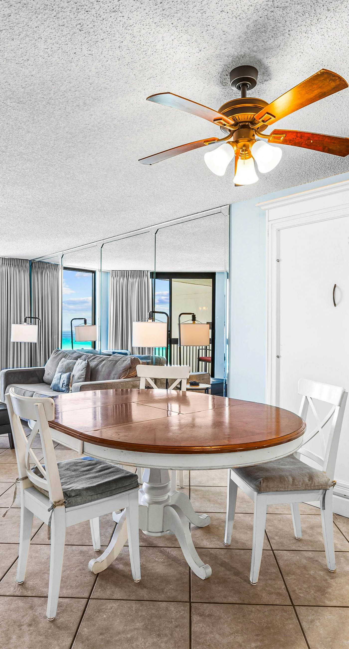 Ocean-view condo at SunDestin with pool, hot tub, sauna, and walkable locale