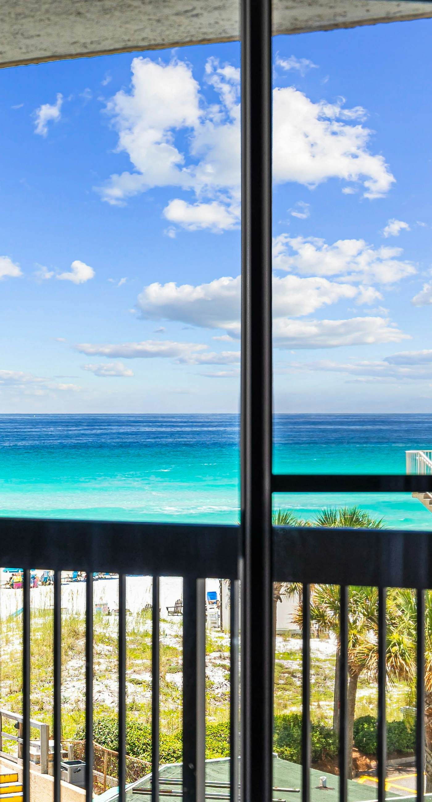 Ocean-view condo at SunDestin with pool, hot tub, sauna, and walkable locale