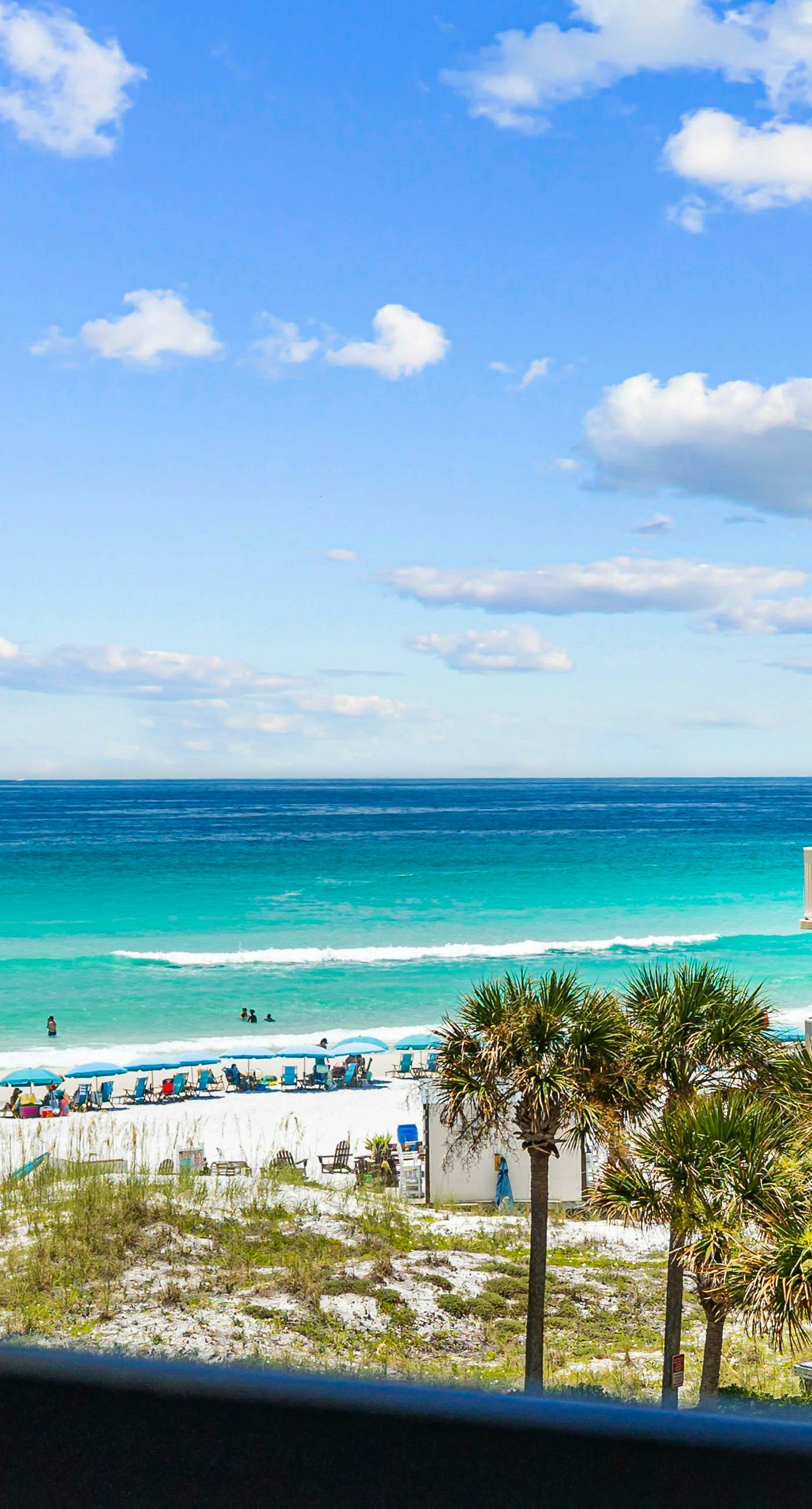 Ocean-view condo at SunDestin with pool, hot tub, sauna, and walkable locale