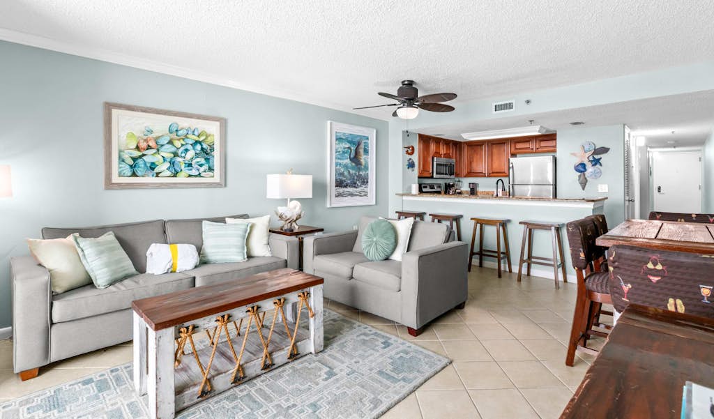 Escape to the sugar-white sands and emerald waters of the Gulf of Mexico at SunDestin Beach Resort. This beautifully appointed beachfront condo offers the perfect blend of comfort, convenience, and resort-style amenities, making it an ideal destination for couples, families, and friends seeking a relaxing coastal getaway.  Guests will enjoy direct beach access, stunning Gulf views, and access to the many amenities SunDestin has to offer. Seasonal beach chair and umbrella service is available for an additional fee, allowing you to spend your days soaking up the Florida sunshine just steps from the shoreline. The resort's central location places you near some of the area's best dining, shopping, entertainment, and family-friendly attractions.  Upon arrival, check-in is conveniently handled at the resort's front desk, where guests will receive an access code and parking passes. Please note that the primary guest must be at least 25 years old to reserve and check in. Guests under the age of 25 must be accompanied by a parent or legal guardian throughout their stay.  To ensure a comfortable experience for all guests, SunDestin maintains a smoke-free environment throughout the property, including all units, balconies, and common areas. The resort is also pet-free, with service animals welcome in accordance with applicable laws.  Your stay includes an initial supply of essential items such as soap, shampoo, dish detergent, laundry detergent, and trash bags. Additional supplies and convenience items are available for purchase in the resort's lobby gift shop. Please note that beach towels are not provided.  Whether you're planning a weekend escape, a family vacation, or an extended stay on the Emerald Coast, this Gulf-front retreat provides everything you need to relax, unwind, and create lasting memories by the sea.