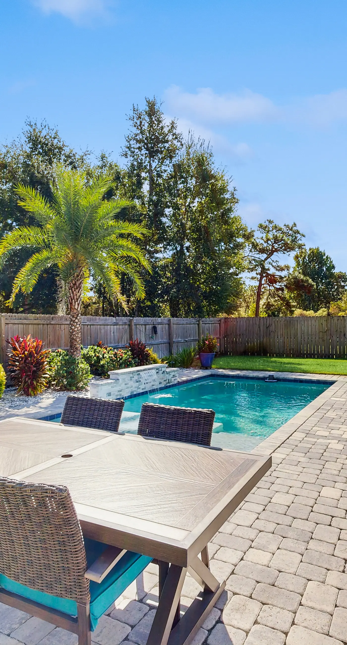 Spacious home with private pool, patio & close to beach