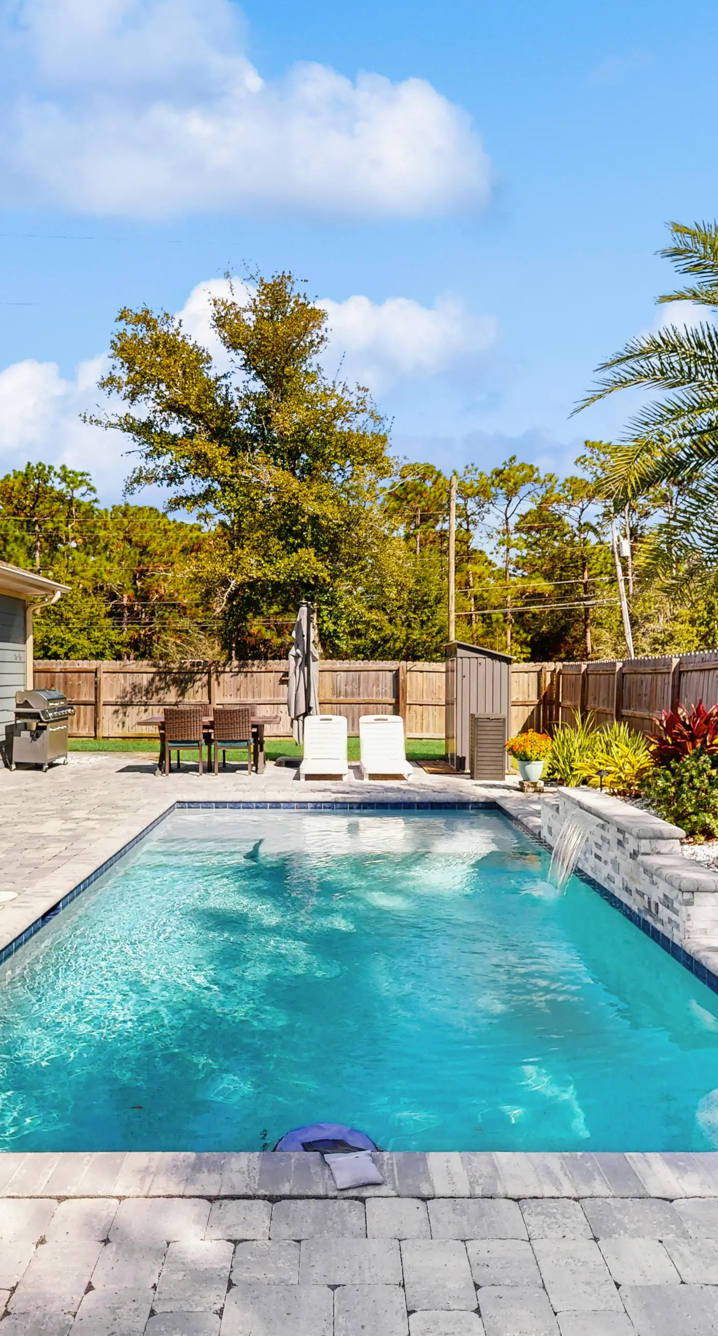 Spacious home with private pool, patio & close to beach