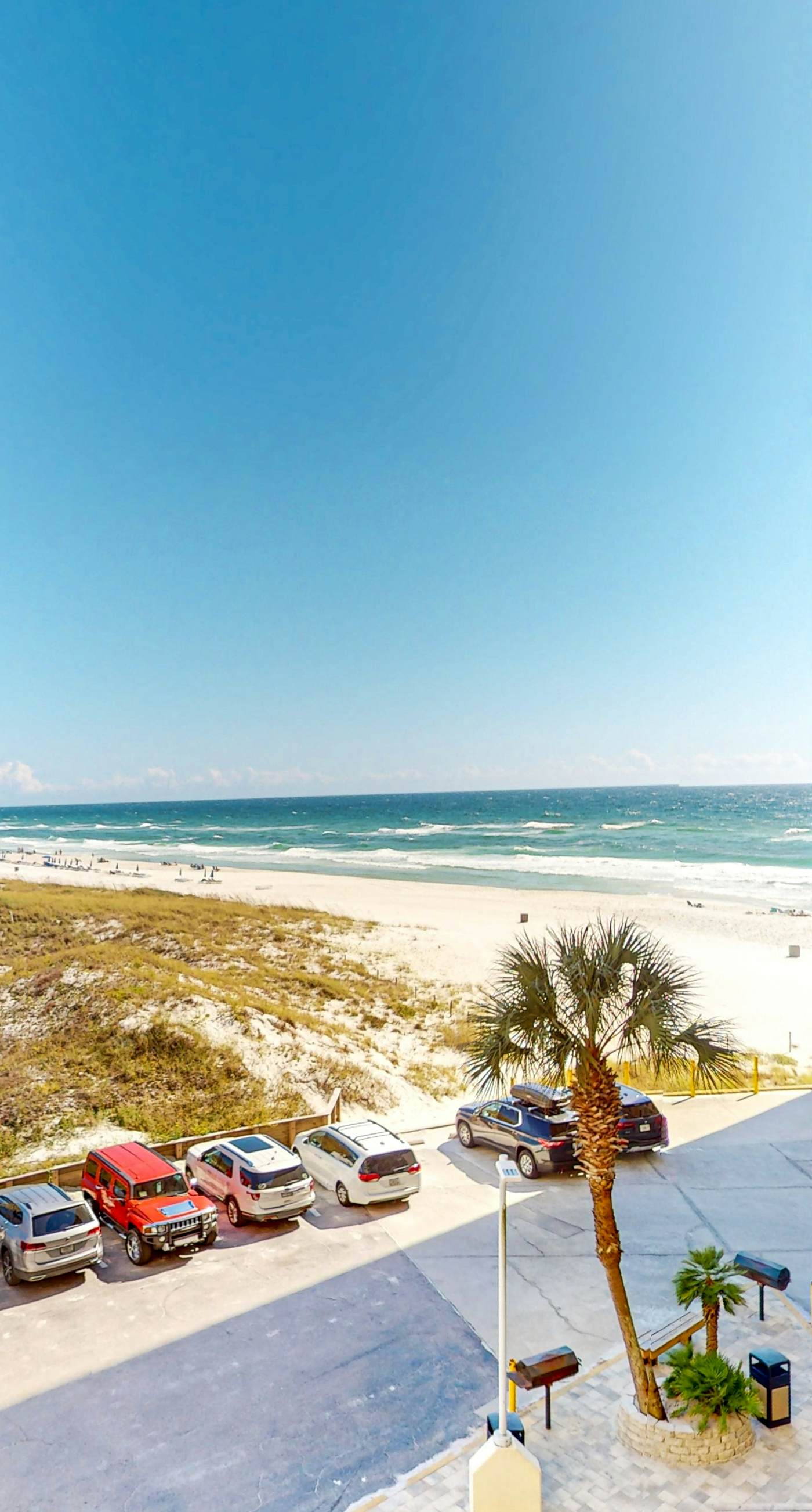 Gulf & lake view condo in beachfront resort with pool, tennis & saunas