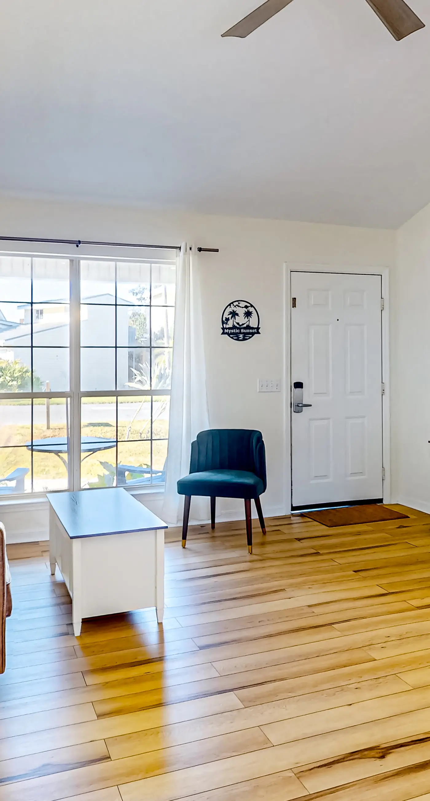 Updated home near the beach with patio, AC, & private W/D