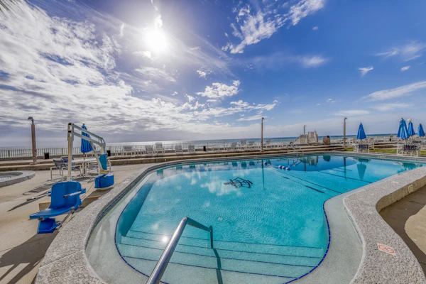 Gorgeous beachfront condo with shared pool, hot tub and beach access