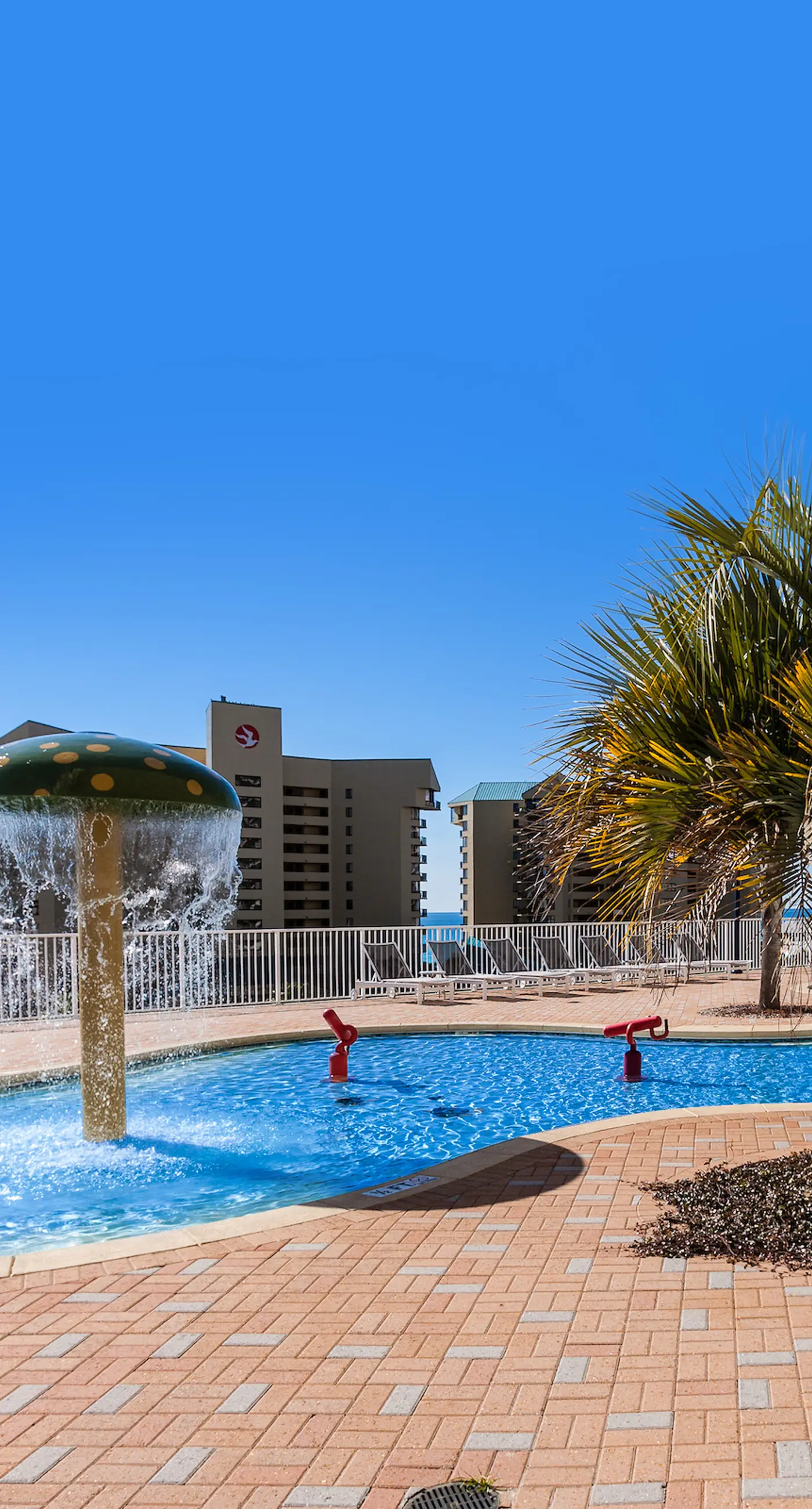 Condo with five pools, hot tubs, saunas, gym, game room, & balcony
