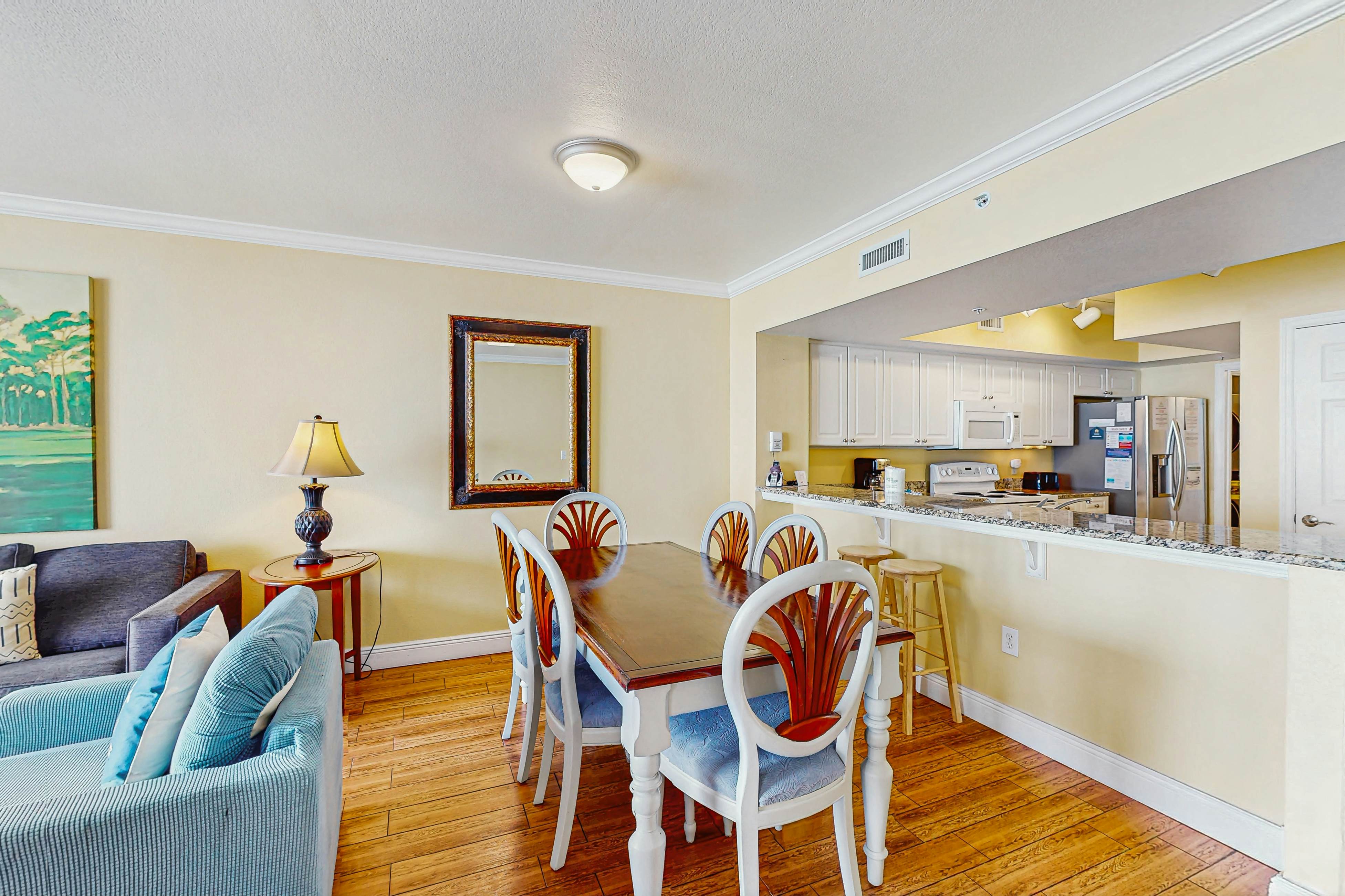 Roomy retreat on the water with private balcony, shared pool, & beach access