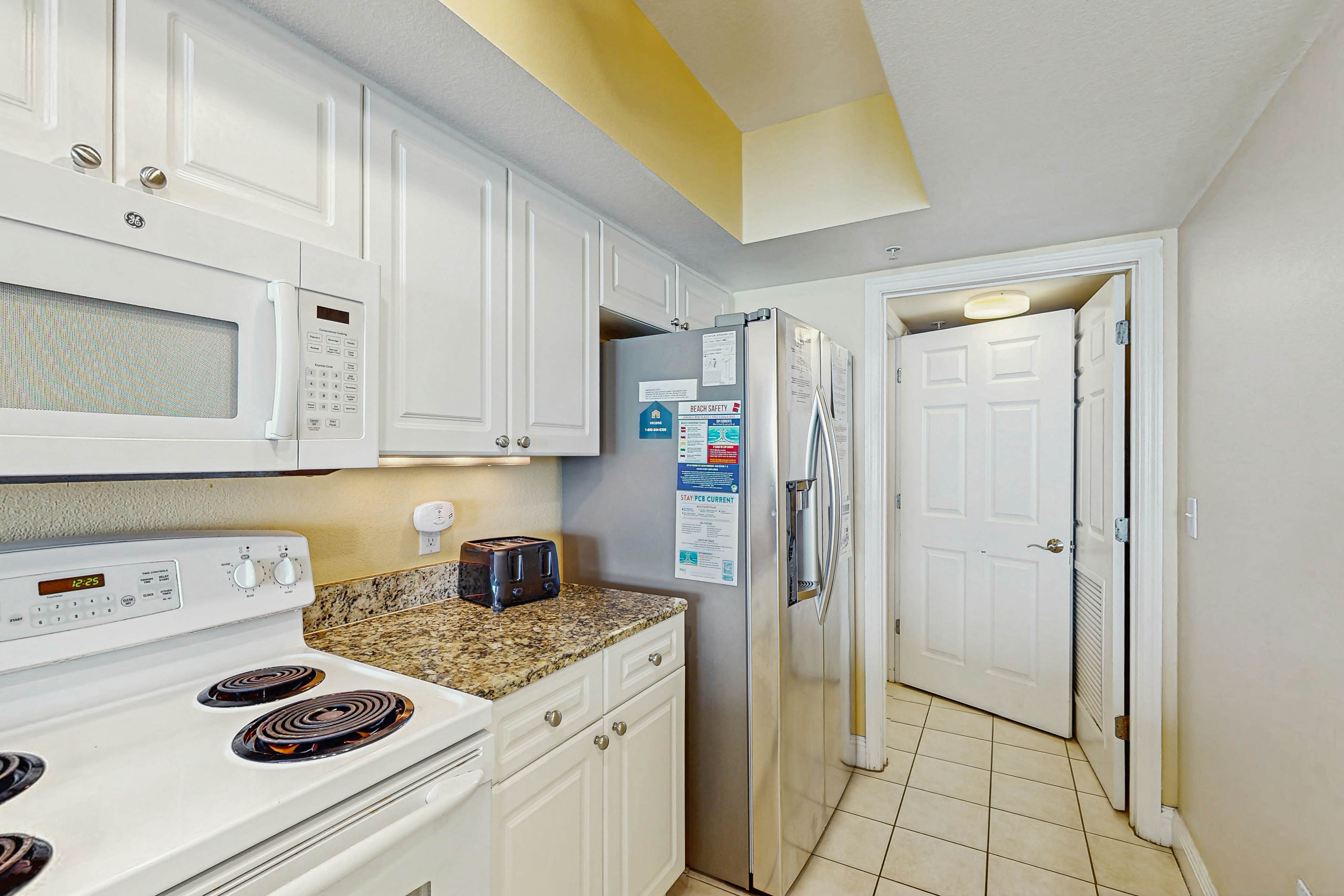 Roomy retreat on the water with private balcony, shared pool, & beach access