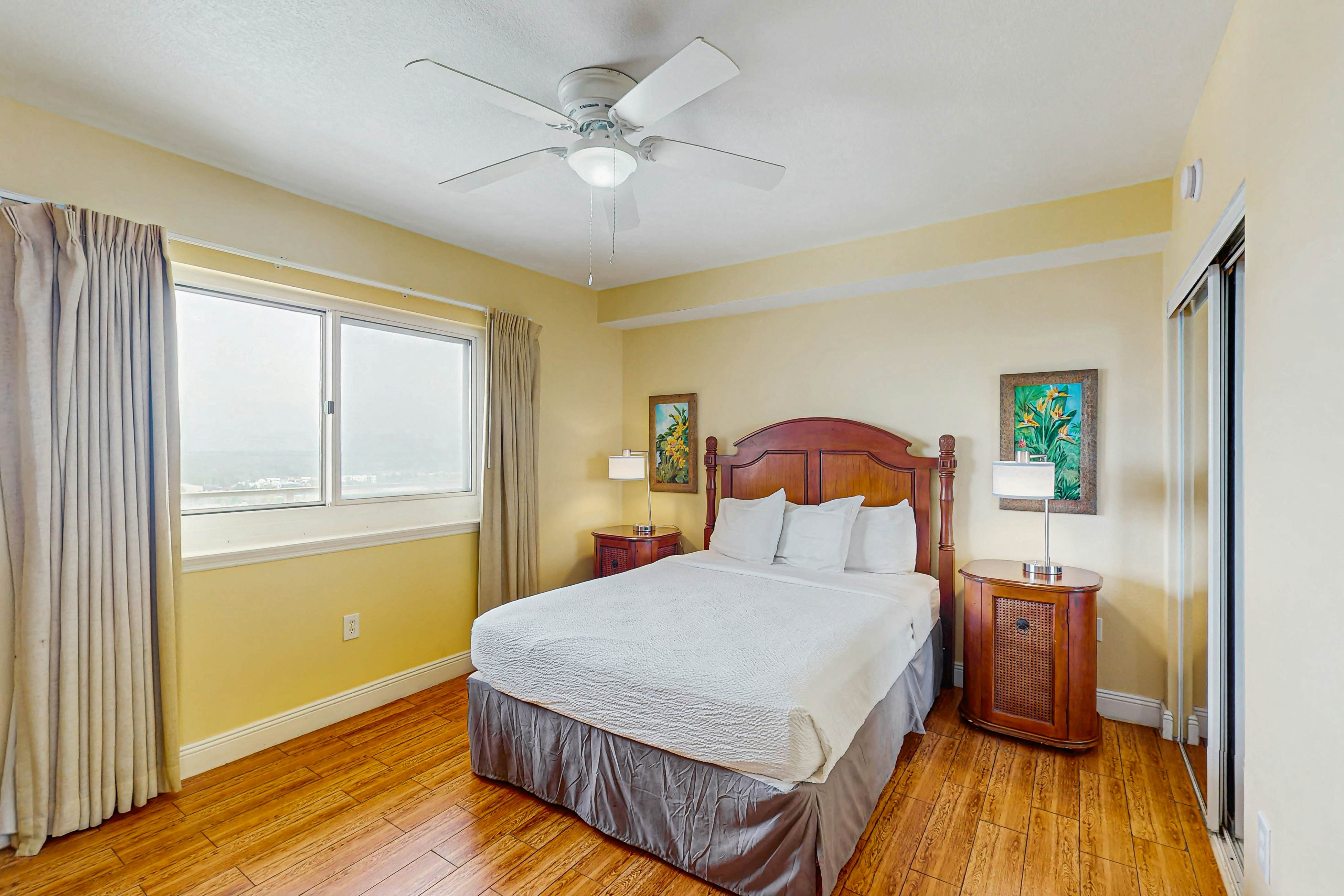 Roomy retreat on the water with private balcony, shared pool, & beach access