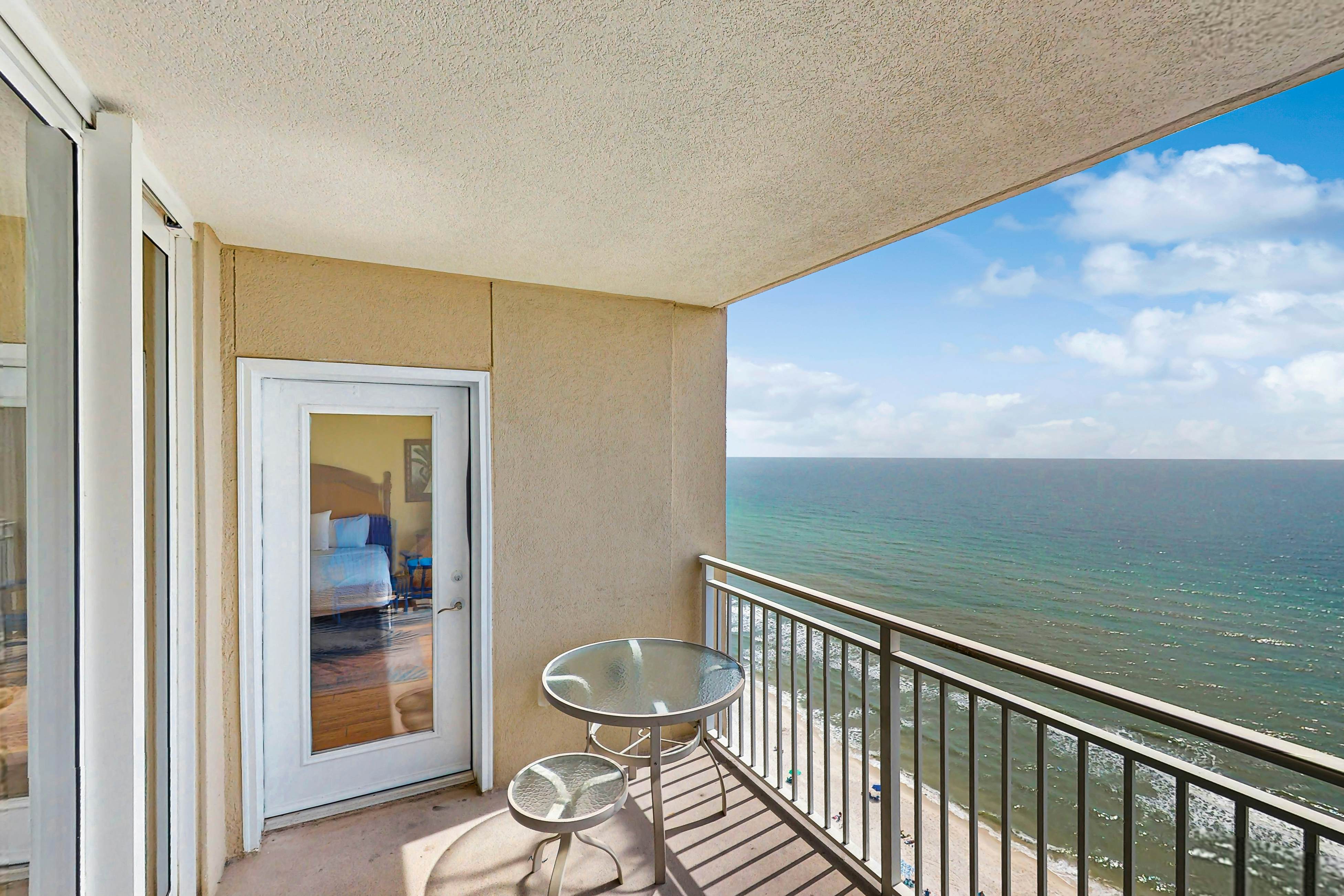 Roomy retreat on the water with private balcony, shared pool, & beach access