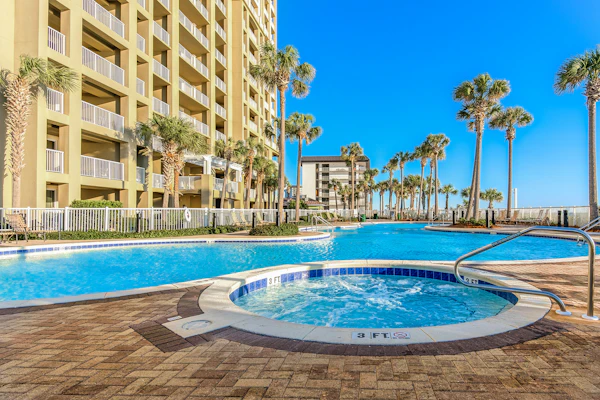 Grand Panama Beach Resort condo with Gulf views, bunk alcove & beachfront pool