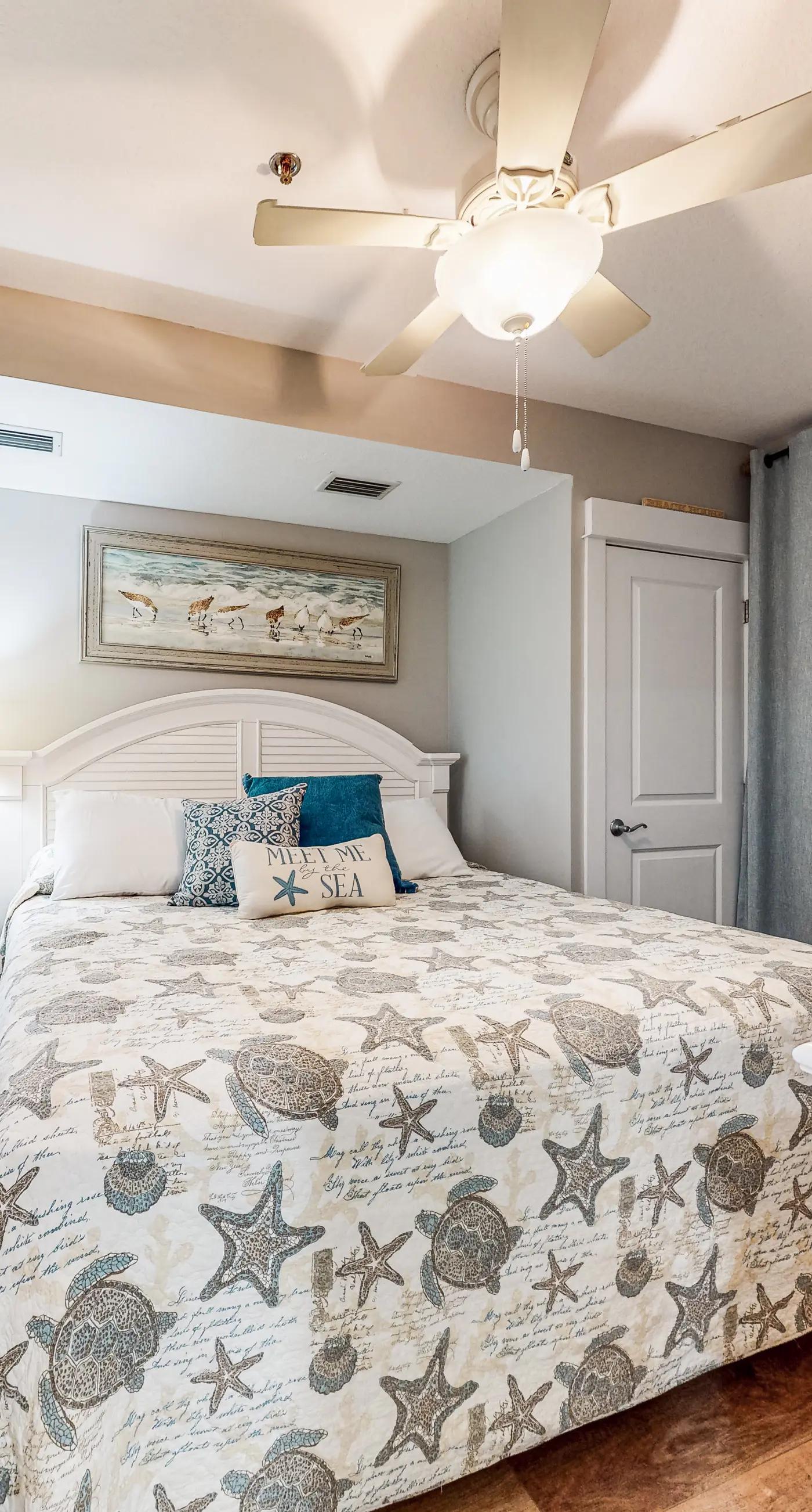 Water-view condo with central AC, pool & private beach access