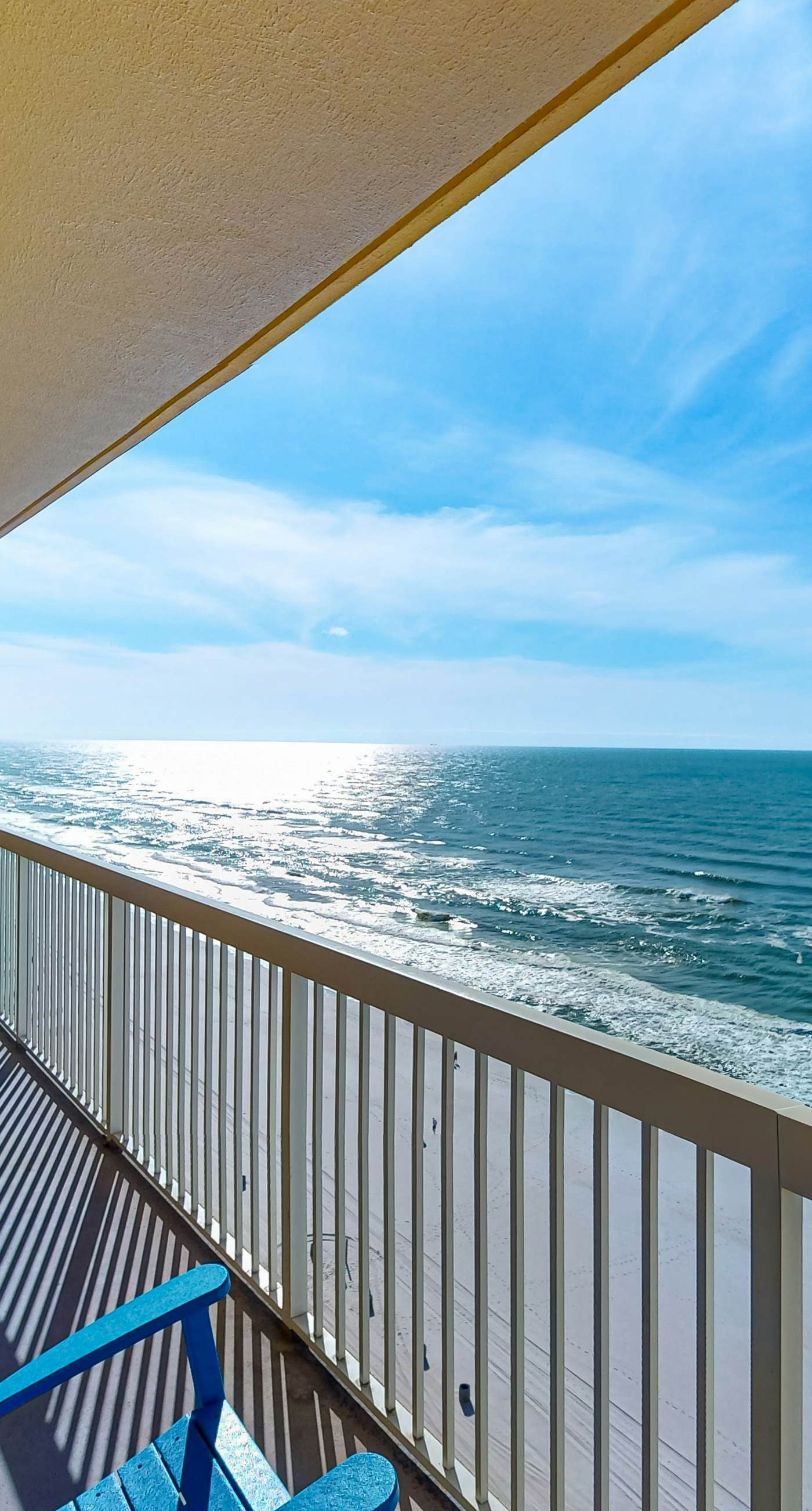 Tropical touches abound with balcony, pools, gym & beach access