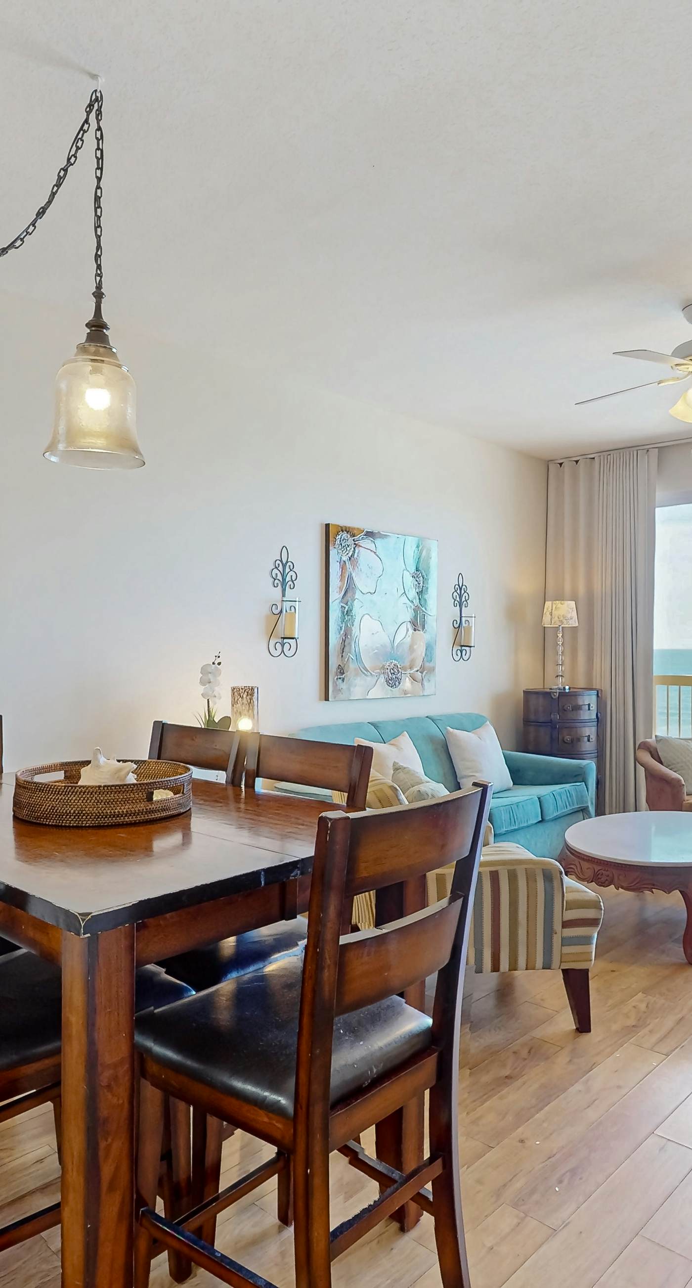 Tropical touches abound with balcony, pools, gym & beach access