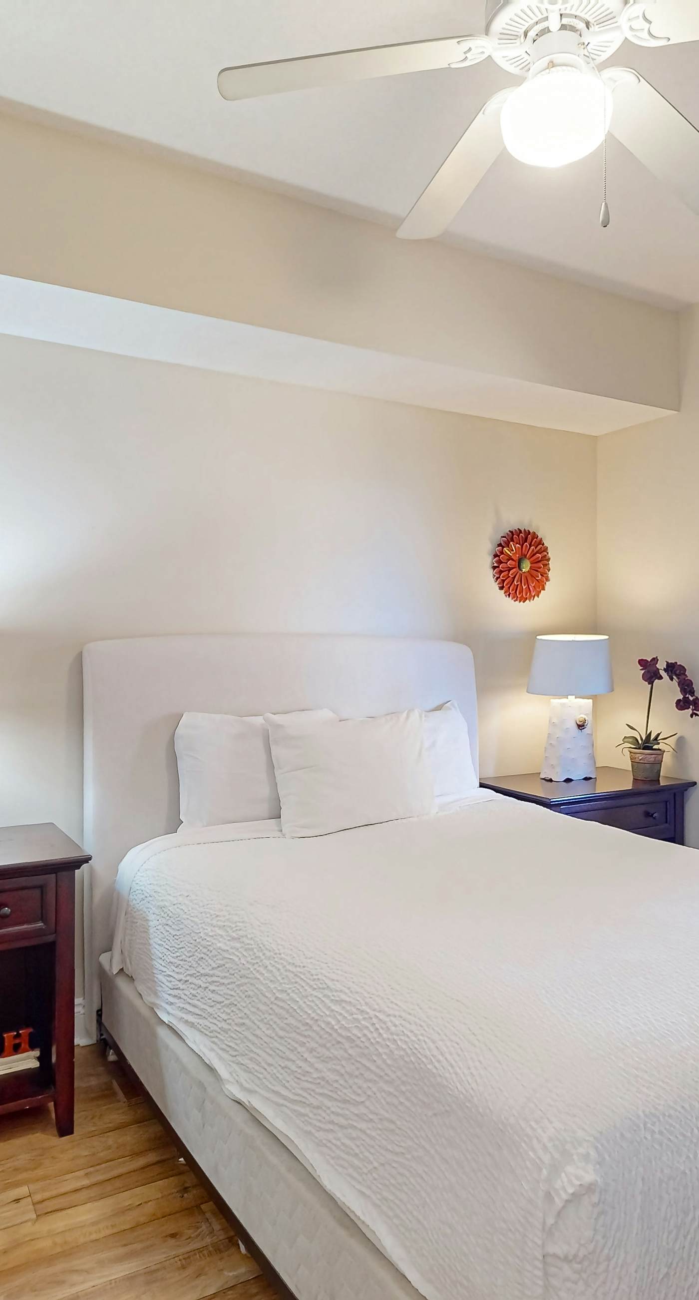 Tropical touches abound with balcony, pools, gym & beach access