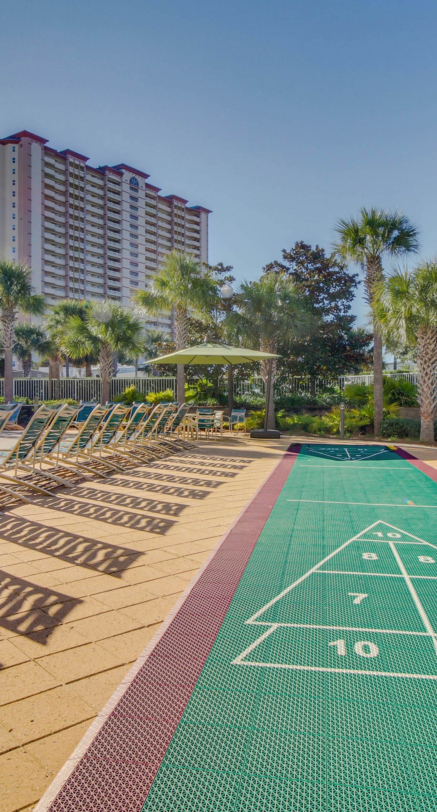 Beachfront 16th-floor condo with Gulf views, pool, game room, balcony, gym, W&D