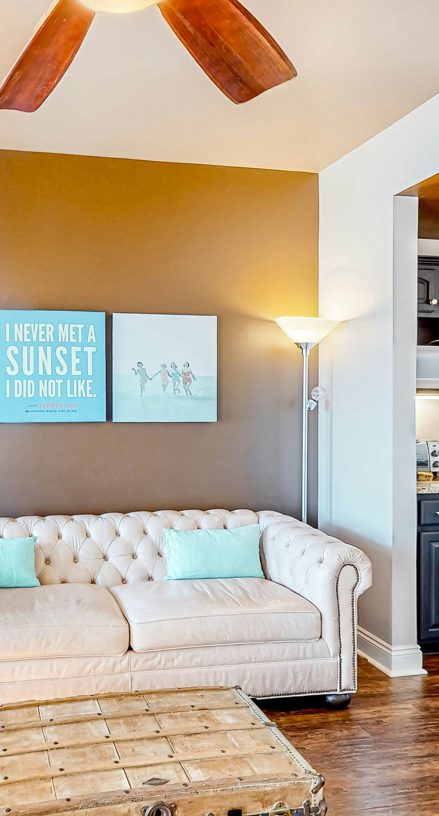 Water-view condo with on-site pool, hot tub, beachfront access, & sports courts