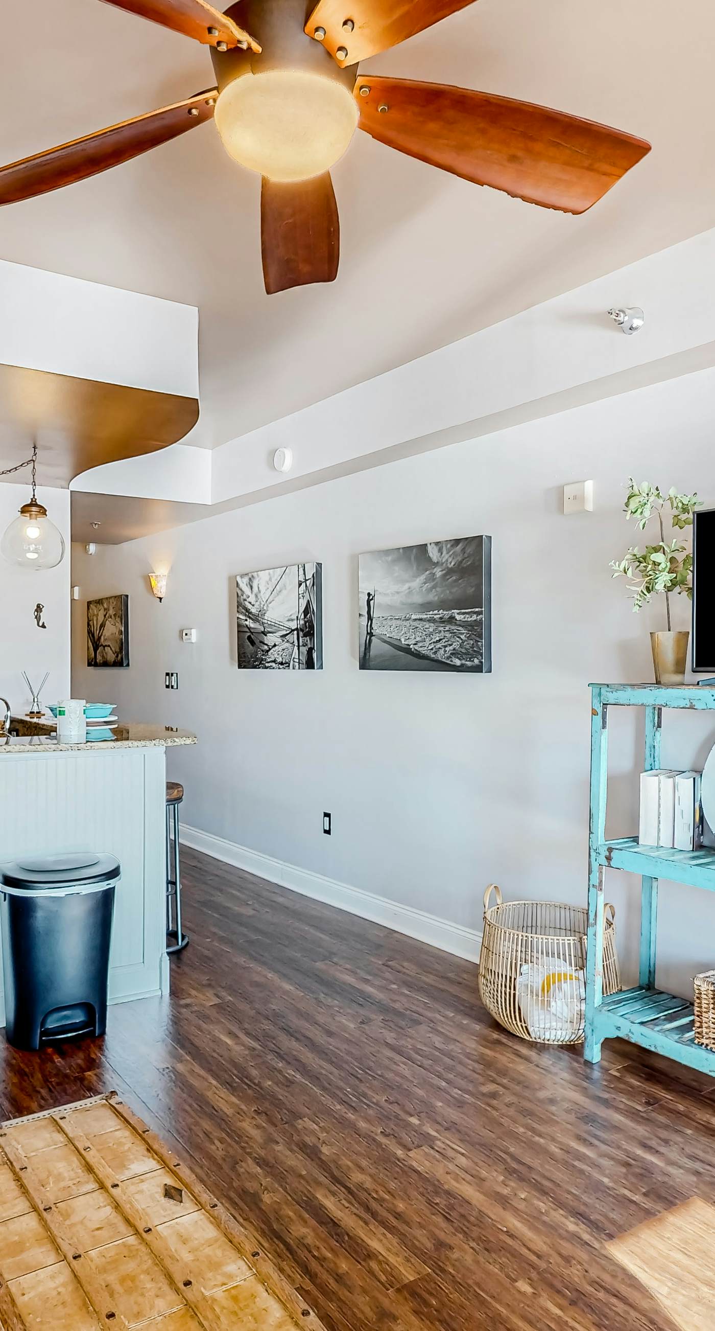 Water-view condo with on-site pool, hot tub, beachfront access, & sports courts