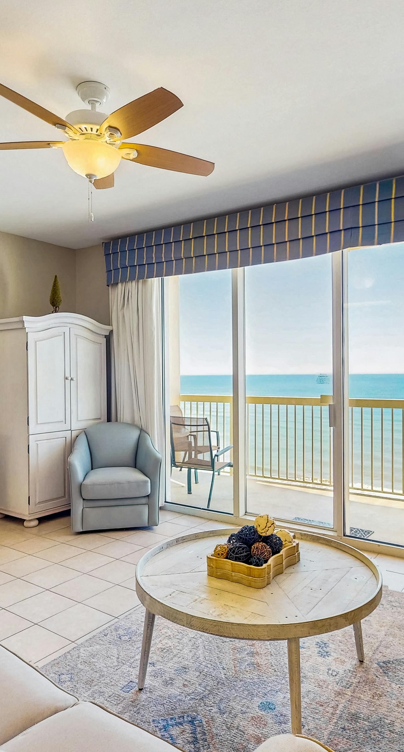 Colorful oceanfront condo with Gulf views, on-site pools & hot tub
