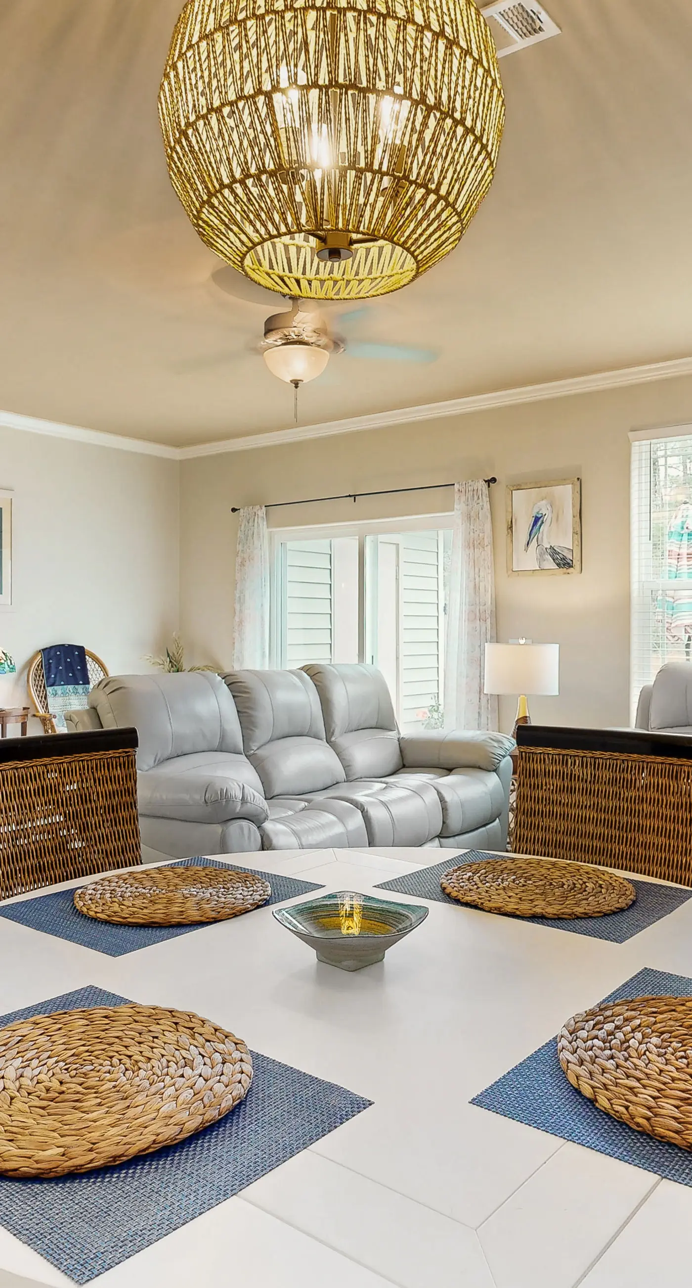 Inviting, two-story home with furnished patio, washer/dryer, & pool access